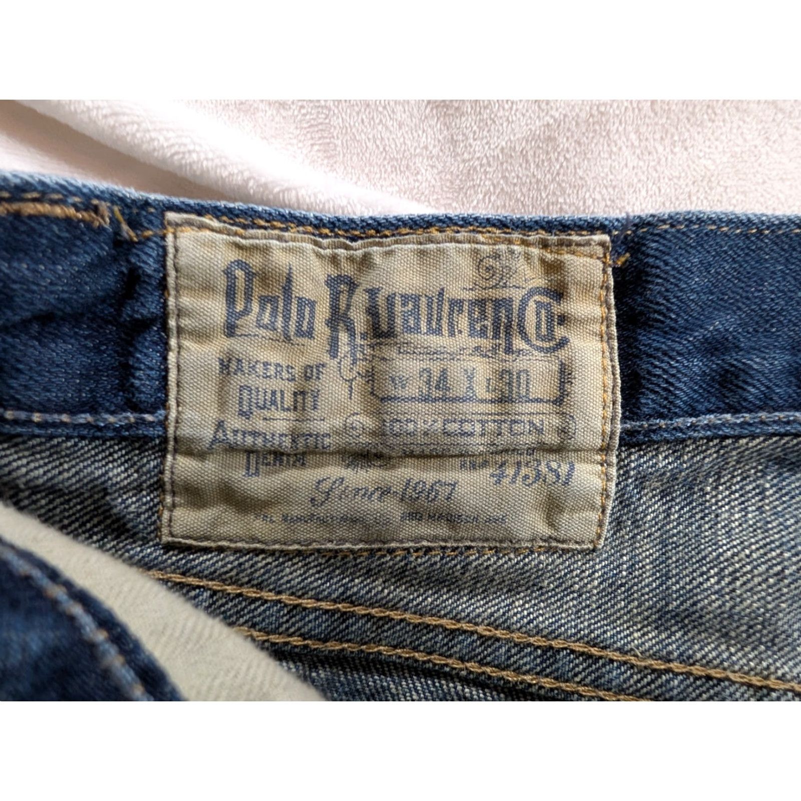 Polo Ralph Lauren Polo Ralph Lauren Jeans Mens 34x30 Blue Denim 867 Classic Fit Medium Wash 5-Pocket Coin Style Straight 100% Cotton Vintage: No Size US S / EU 44-46 / 1 - 6 Thumbnail