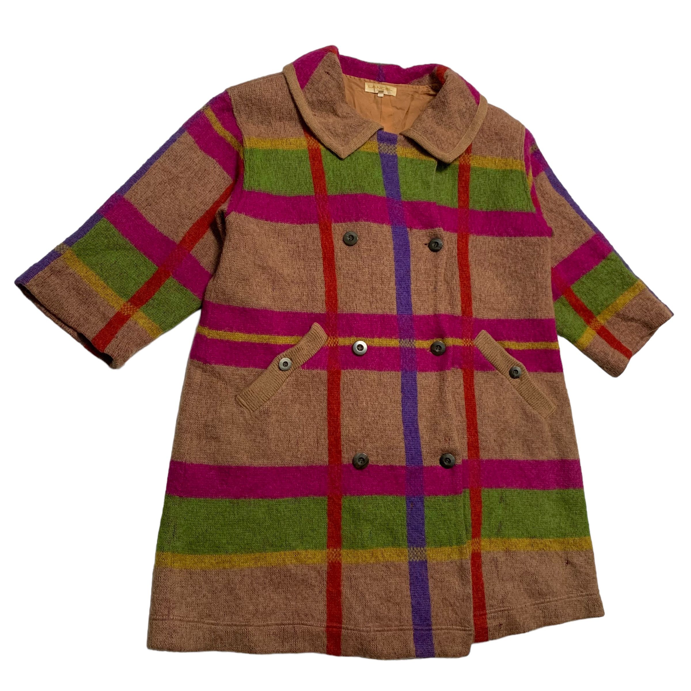Lancel Lancel Paris Multicolor Tartan Double Breast Wool Coat Size M / US 6-8 / IT 42-44 - 3 Thumbnail