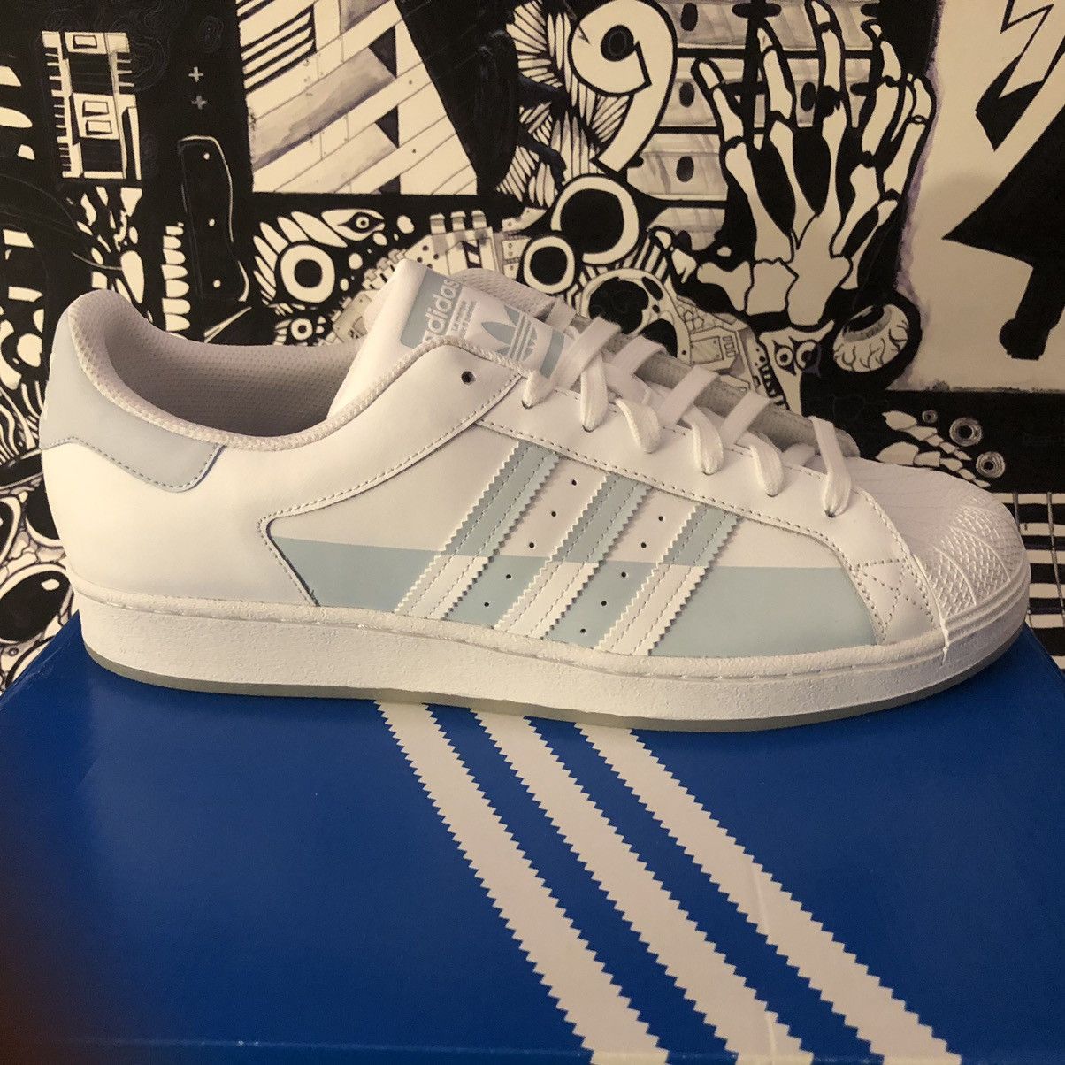 Adidas NWT Adidas Superstar Split White / Halo Blue FX5533 Size US 13 / EU 46 - 4 Thumbnail