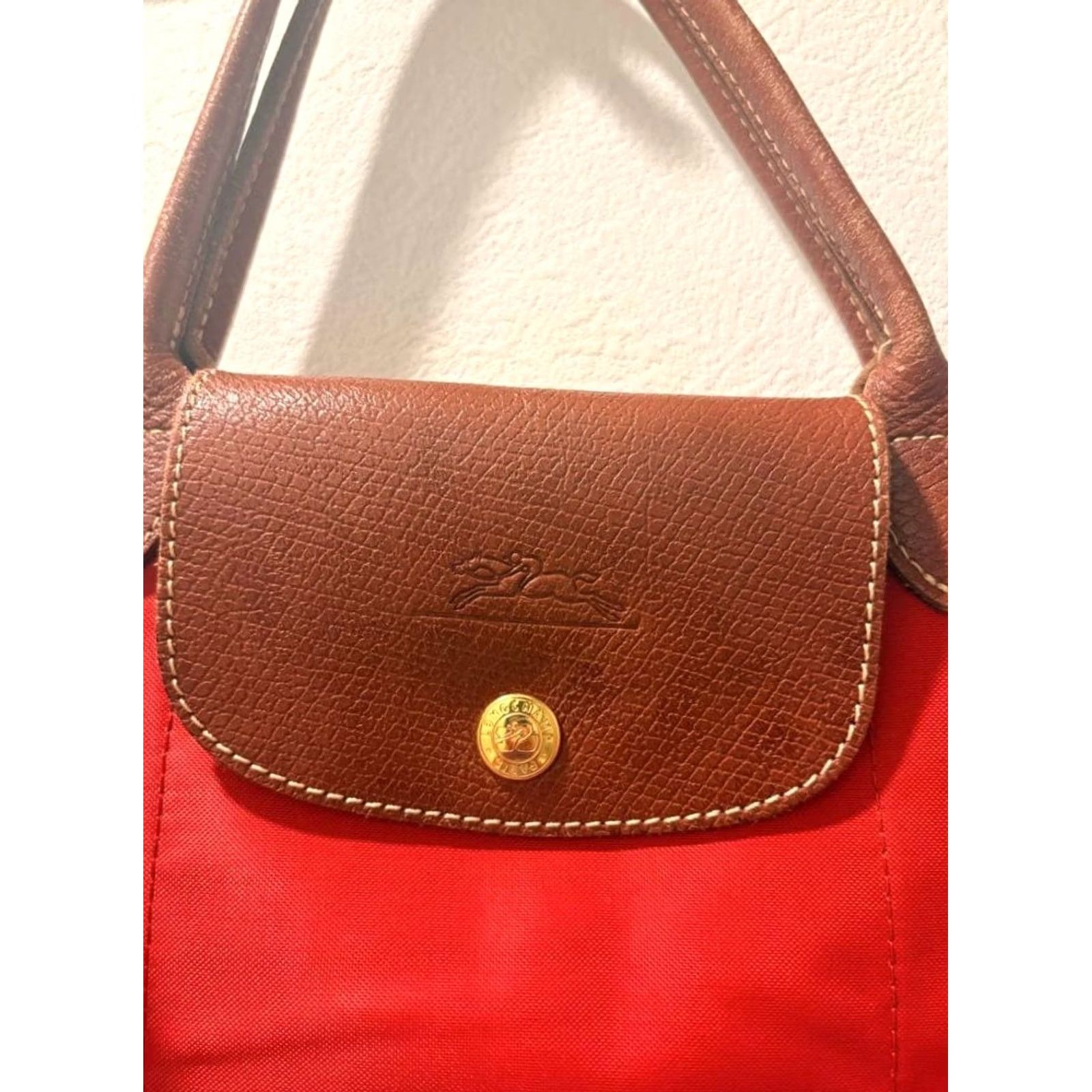 Longchamp Longchamp Rare Pliage Red Folding Vertical Tote Bag Limited Edition VHTF Designe Size ONE SIZE - 4 Thumbnail