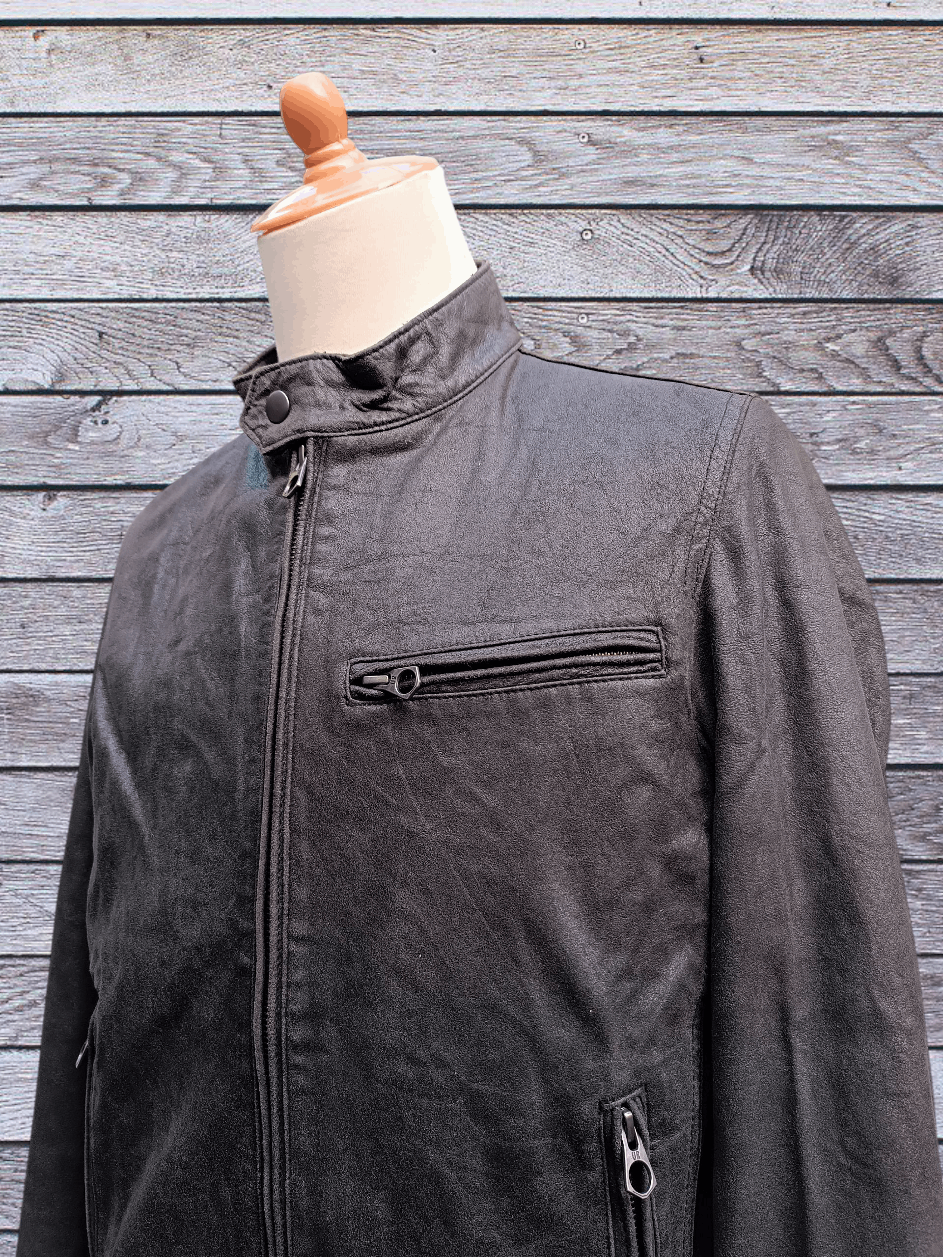 Japanese Brand Vintage Black Distressed Leather Jacket Goatskin Style Biker Size US L / EU 52-54 / 3 - 2 Thumbnail