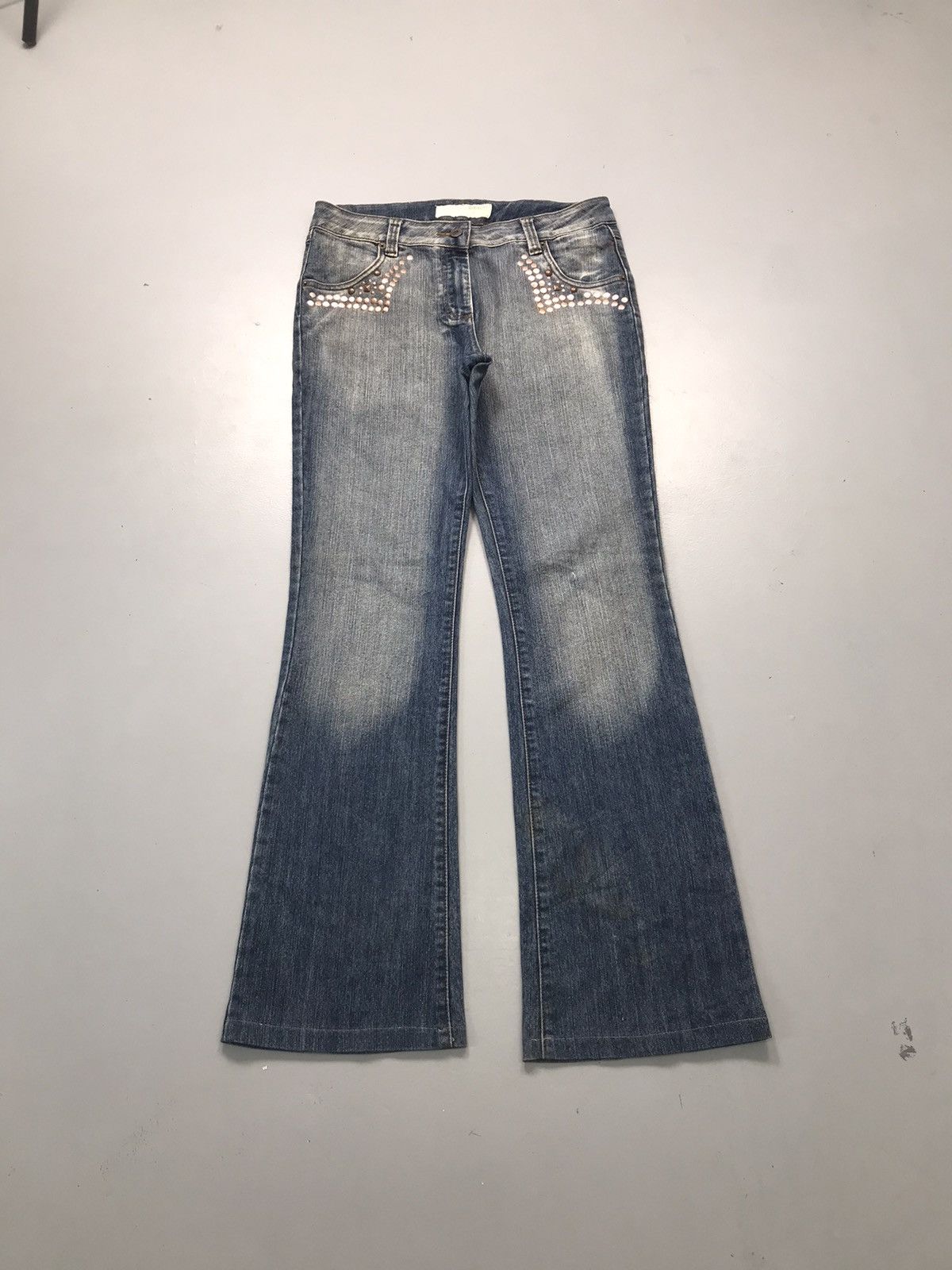 JNCO Vintage Y2K stone embroidered bootcut denim Size 32" / US 10 / IT 46 - 1 Thumbnail