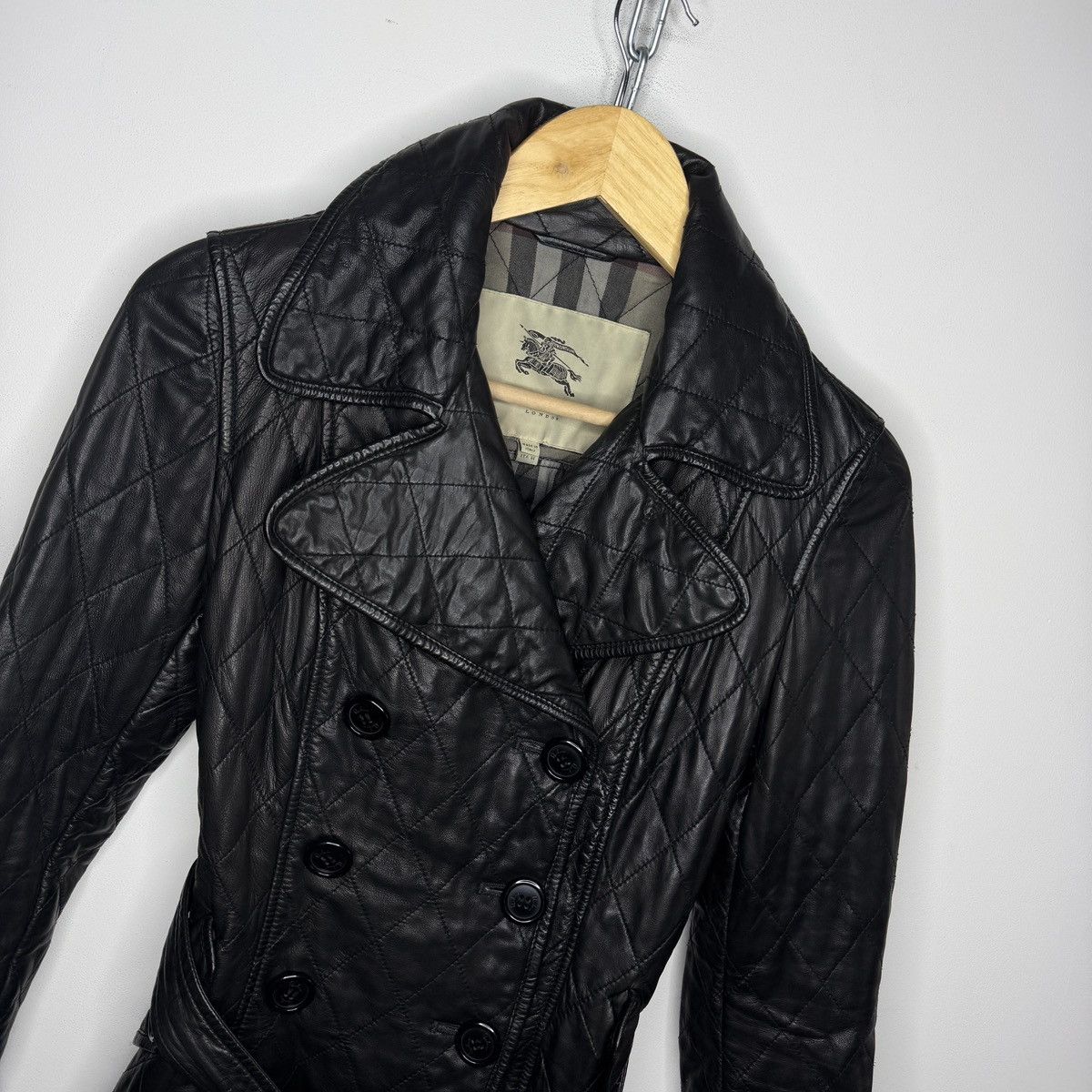 Burberry Burberry Leather Jacket Coat Quilted Belted Double Breasted Size M / US 6-8 / IT 42-44 - 3 Thumbnail