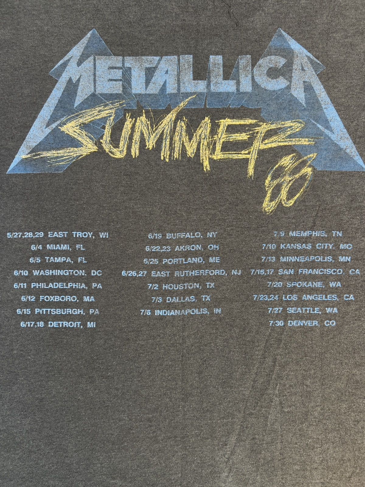 Vintage 1988 Metallica Pushed Justice Tour Band Tee Size US M / EU 48-50 / 2 - 8 Thumbnail