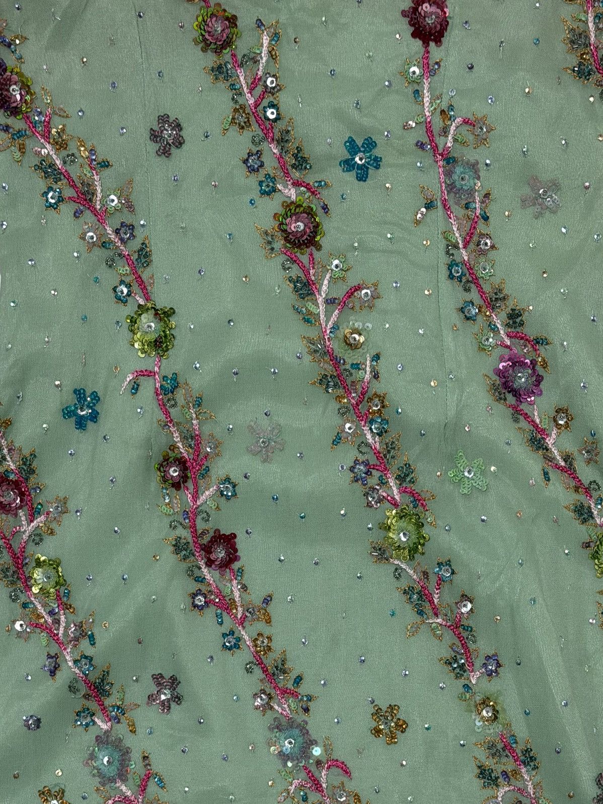 John Galliano JOHN GALLIANO Spring Summer 2005 Embroidered Silk Midi Dress Size XS / US 0-2 / IT 36-38 - 4 Thumbnail