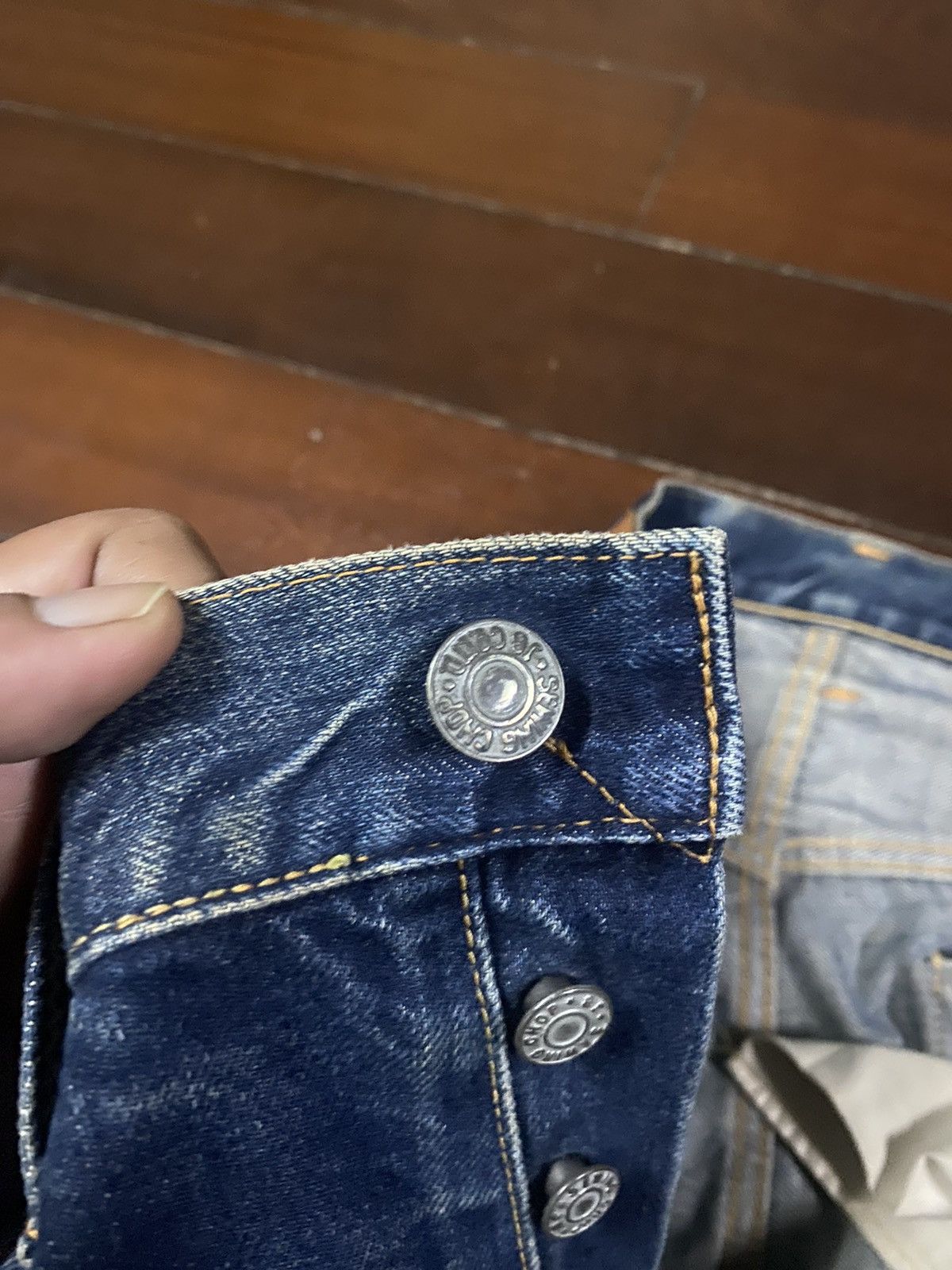 Japanese Brand VINTAGE Reworked Sewing Chop Overalls Selvedge rusty denim Size US 34 / EU 50 - 22 Thumbnail