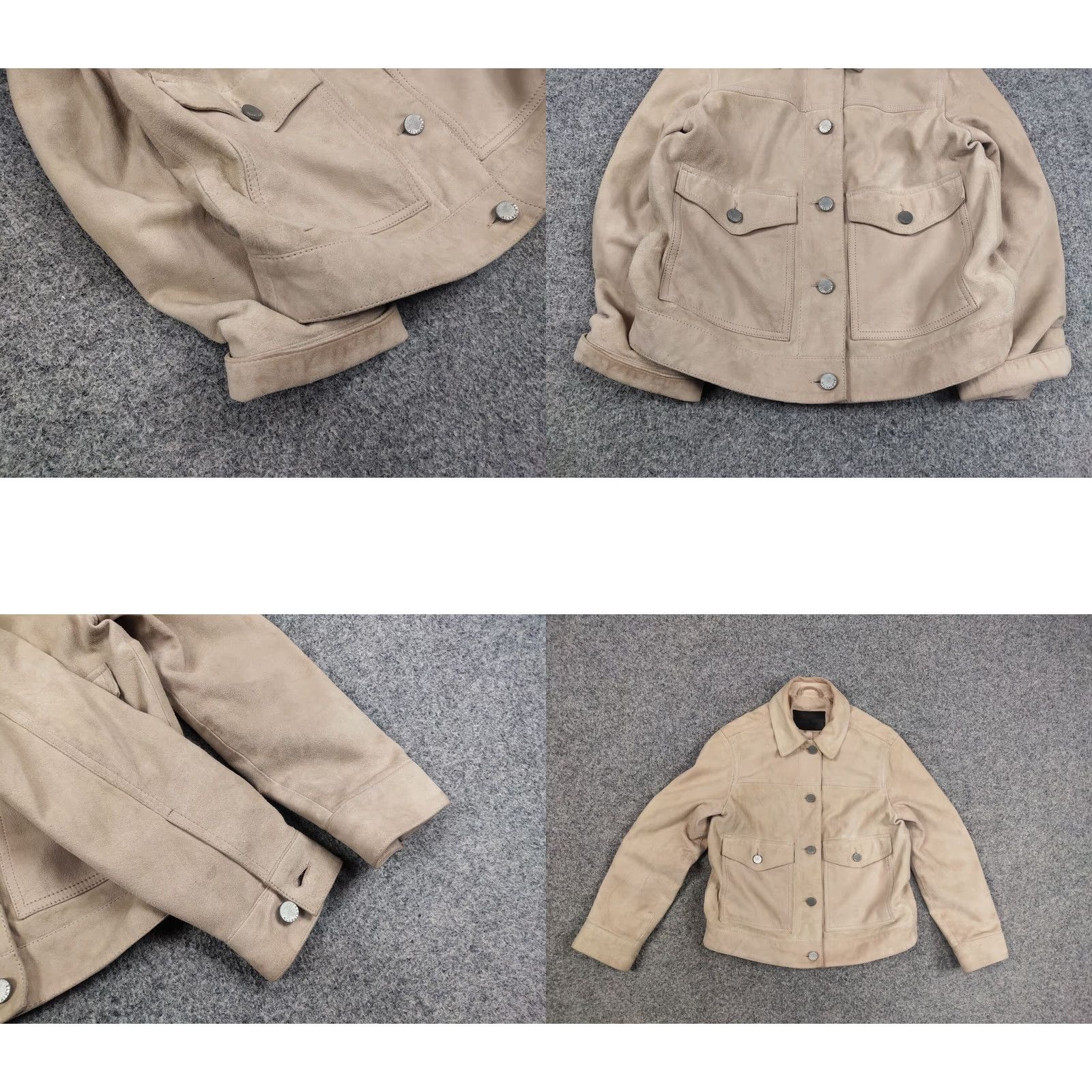 Allsaints VINTAGE Allsaints Sukes Suede Leather Dusty Pink Beige Jacket Size XS / US 0-2 / IT 36-38 - 8 Thumbnail