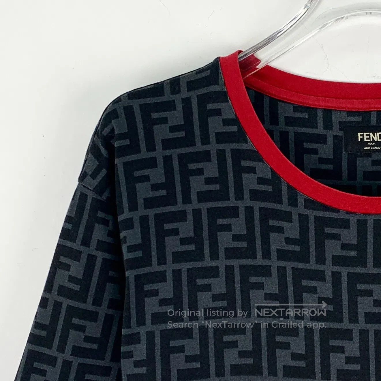 Fendi FENDI Black Classic Double F Printed Cotton Round Neck Sho Size US S / EU 44-46 / 1 - 3 Thumbnail