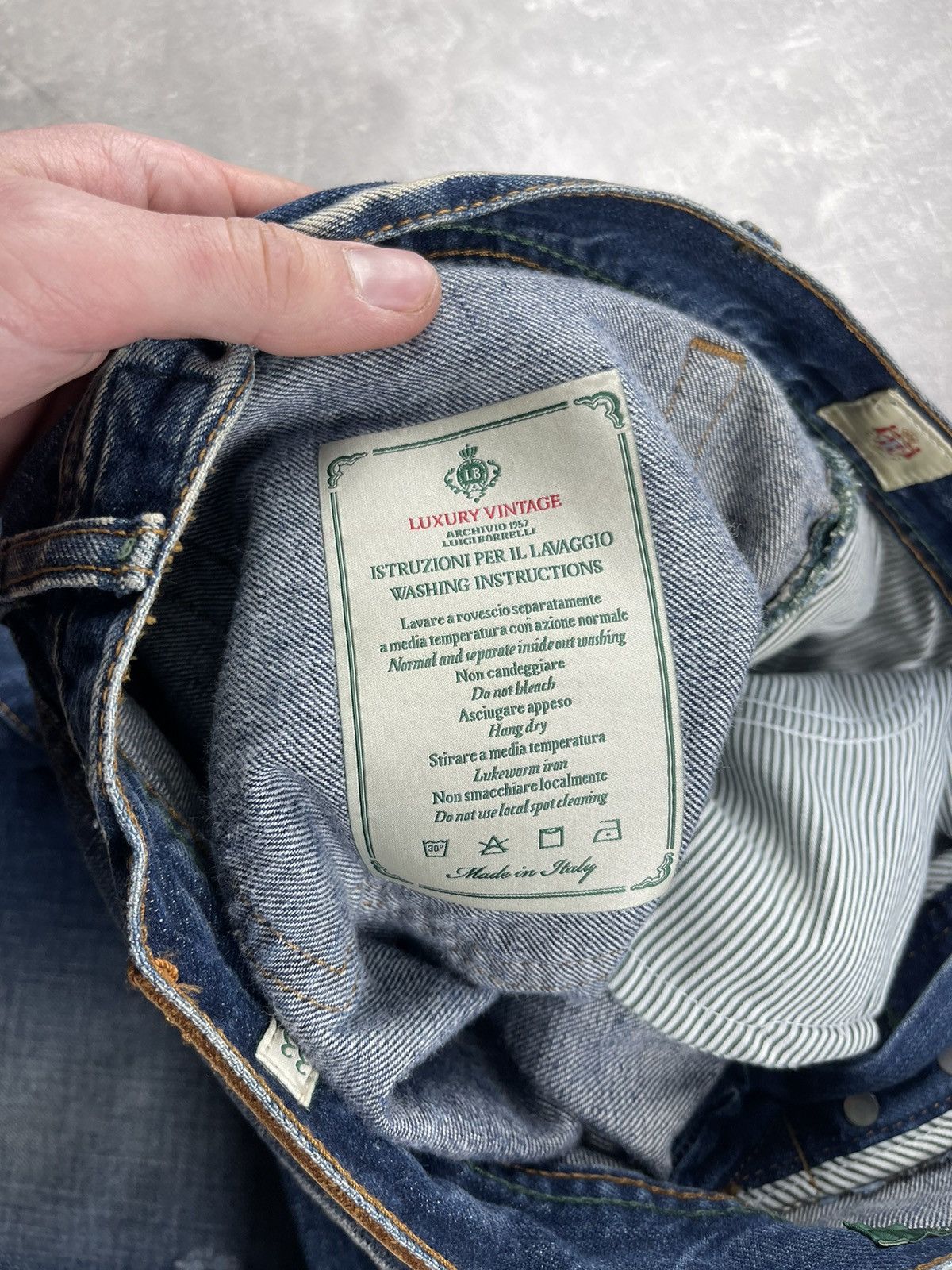 Luigi Borrelli Luigi Borrelli Luxury Distressed Denim Jeans Blue Size US 33 - 13 Thumbnail