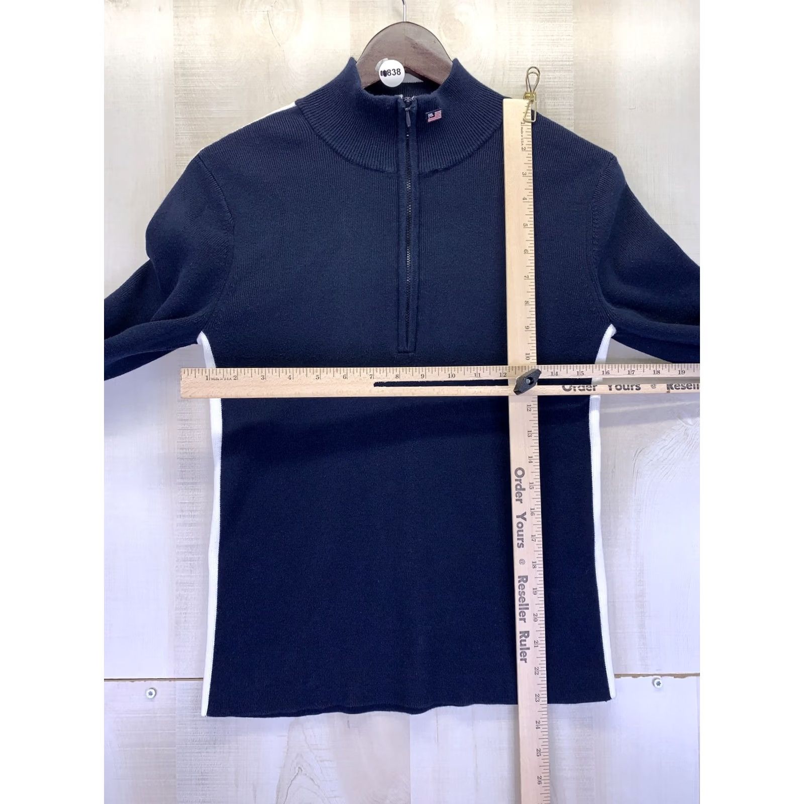 Vintage VINTAGE Polo Jeans Company Teens Womens Large 1/4 Zip Navy Sweater-10838 Size L / US 10 / IT 46 - 5 Thumbnail
