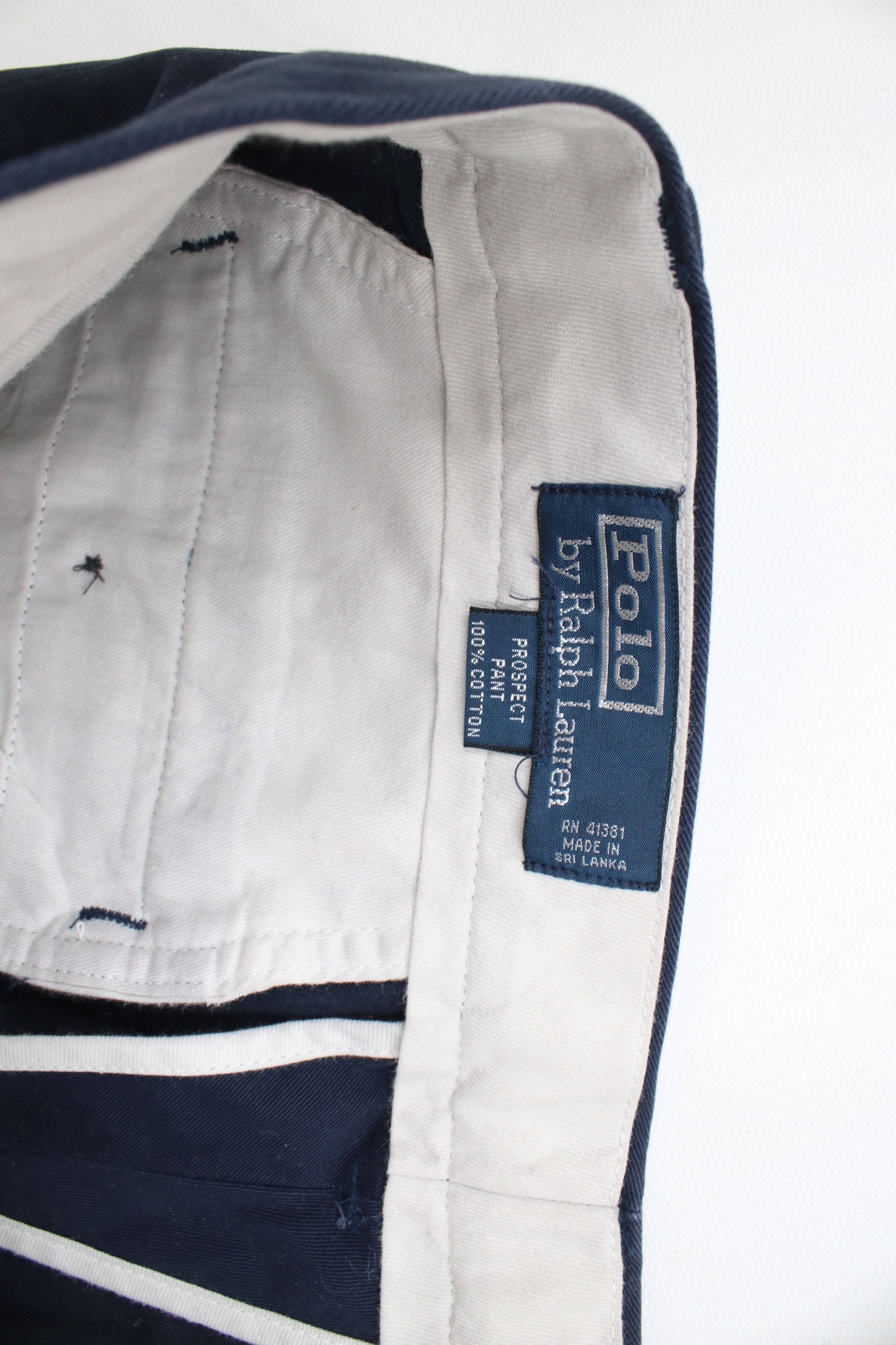 Vintage 90s Ralph Lauren Leg Chino Pants Blue Cotton