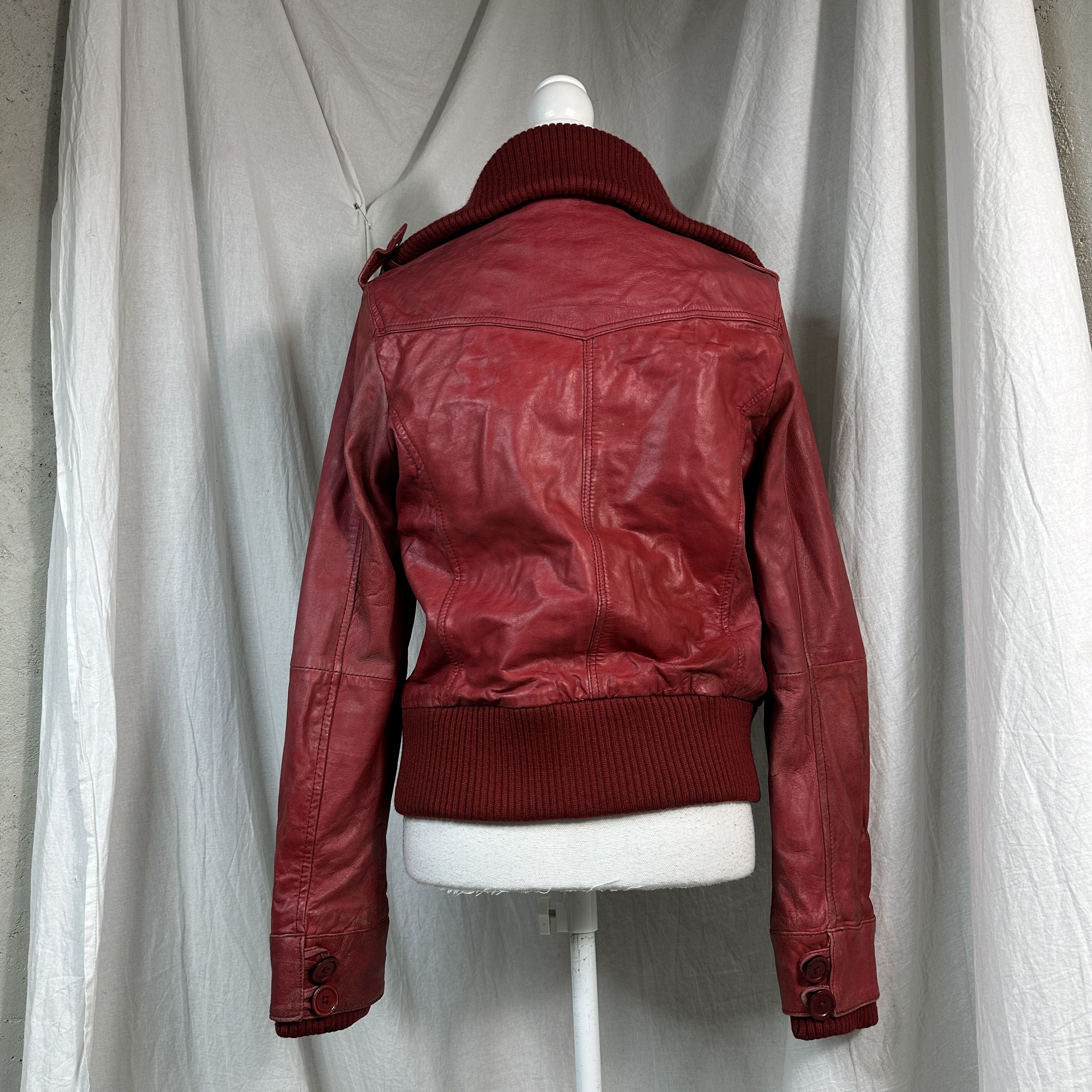 Vintage Vintage Leather Biker Jacket Cherry red Size M / US 6-8 / IT 42-44 - 6 Thumbnail