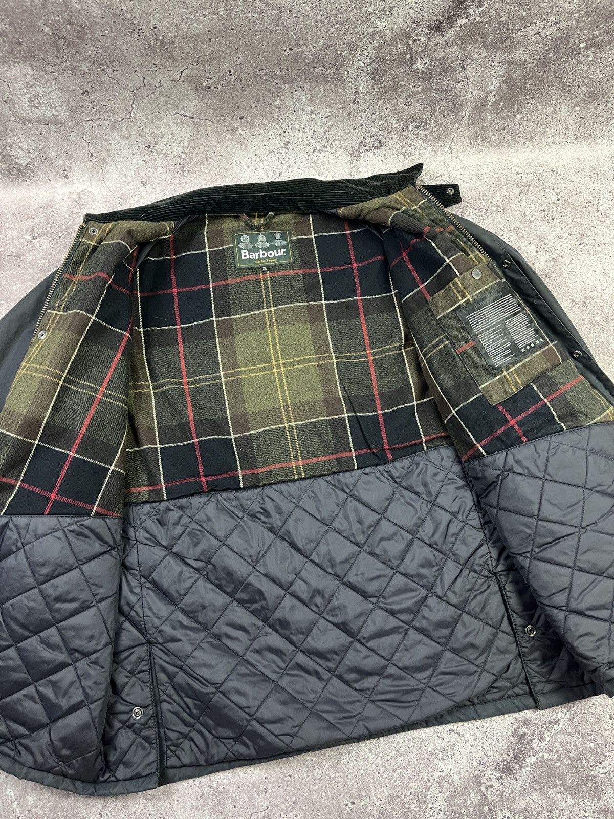 Barbour Barbour Rufford Wax Black Classic Tartan Waxed Cotton Jacket Size US XL / EU 56 / 4 - 13 Thumbnail