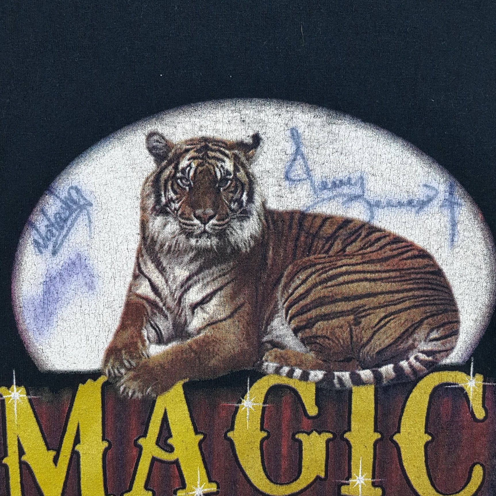 Fruit Of The Loom VINTAGE Fruit of the Loom T-Shirt Men XL Black 90s Y2K Magic Tiger Signed Retro Outdoor Size US XL / EU 56 / 4 - 4 Thumbnail