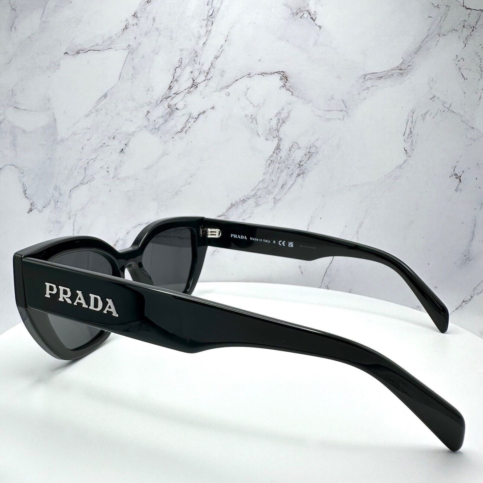 Prada New Prada Sunglasses Black Butterfly Cat Eye Spelled Logo Size ONE SIZE - 12 Thumbnail