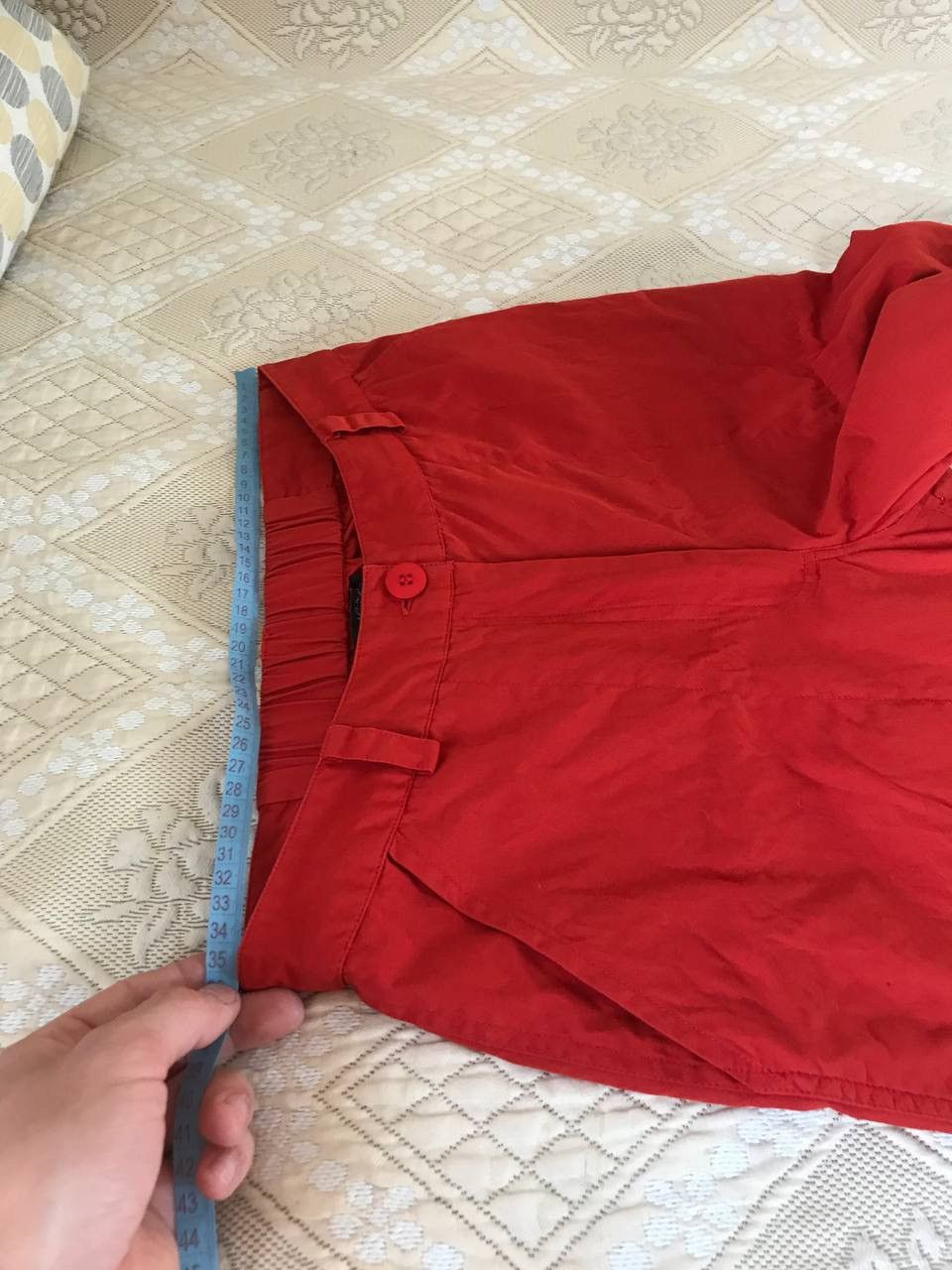Other 🔥 Gudrun Sjoden Red Wide Leg Pants Floral Cuffs Trousers Y2K Size 28" / US 6 / IT 42 - 6 Thumbnail
