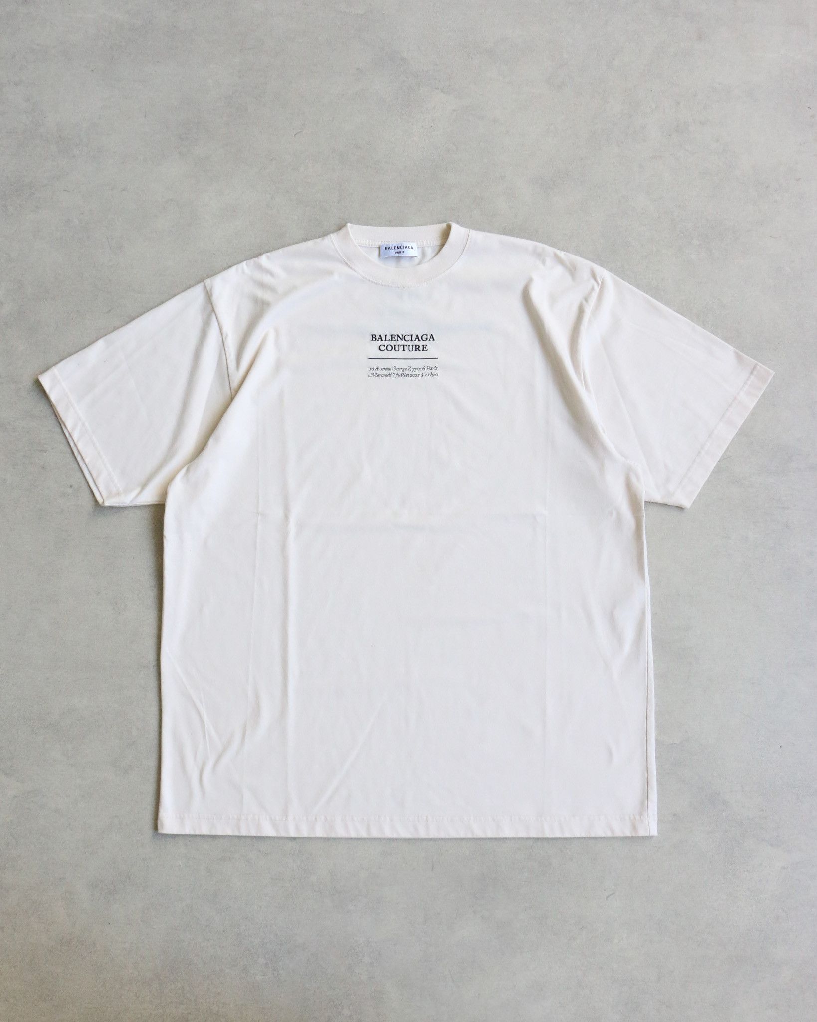 Balenciaga Balenciaga Couture Stitched Text Tee Beige Size US XS / EU 42 / 0 - 1 Thumbnail