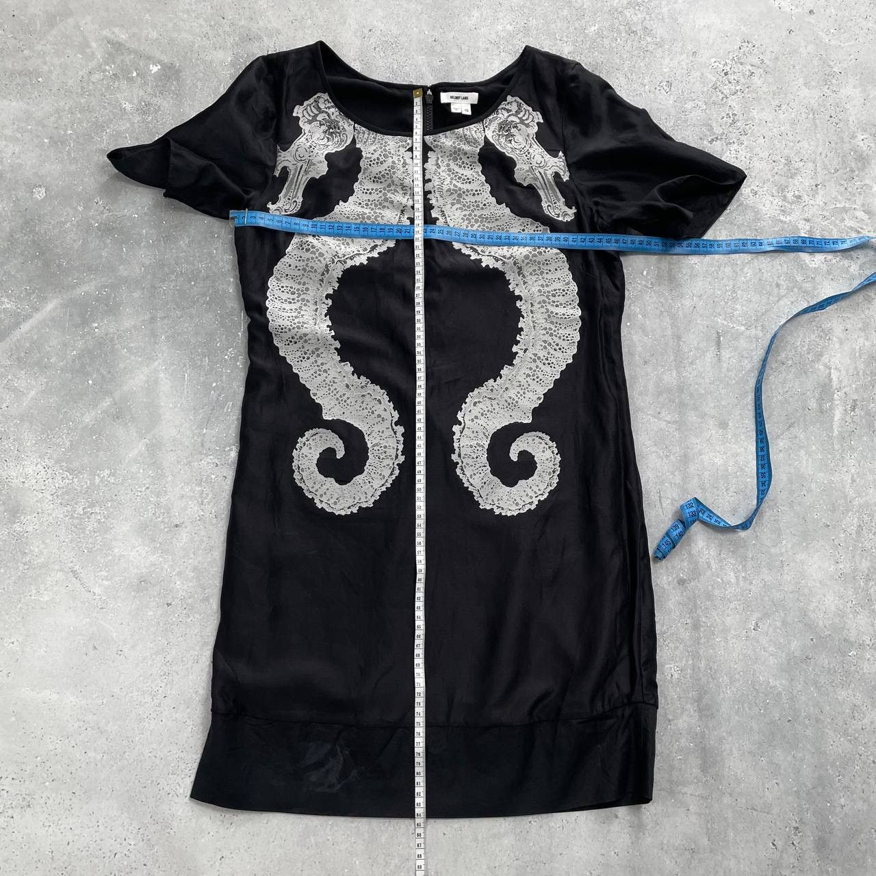 Designer × Helmut Lang Helmut Lang Seahorses Print Midi Dress Women’s Black/Gray 10 Size L / US 10 / IT 46 - 21 Thumbnail
