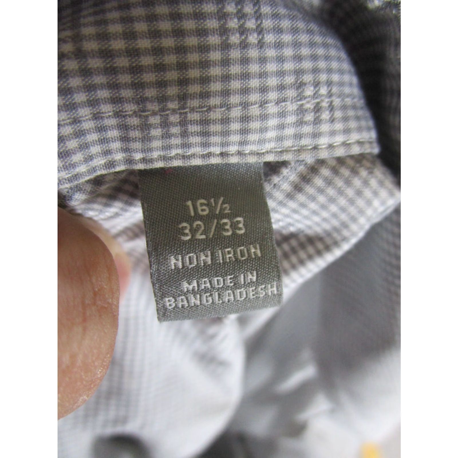 Michael Kors MICHAEL KORS Dress Shirt Mens 16.5 Long Sleeve Plaid Stretch Gray Cotton Regular Fit Size 42R - 7 Thumbnail