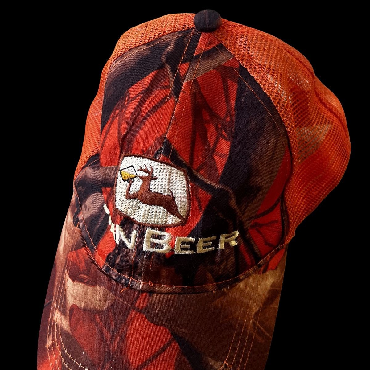 Other Vintage John Beer Orange Camo Hat Y2K 00's Parody Size ONE SIZE - 3 Thumbnail