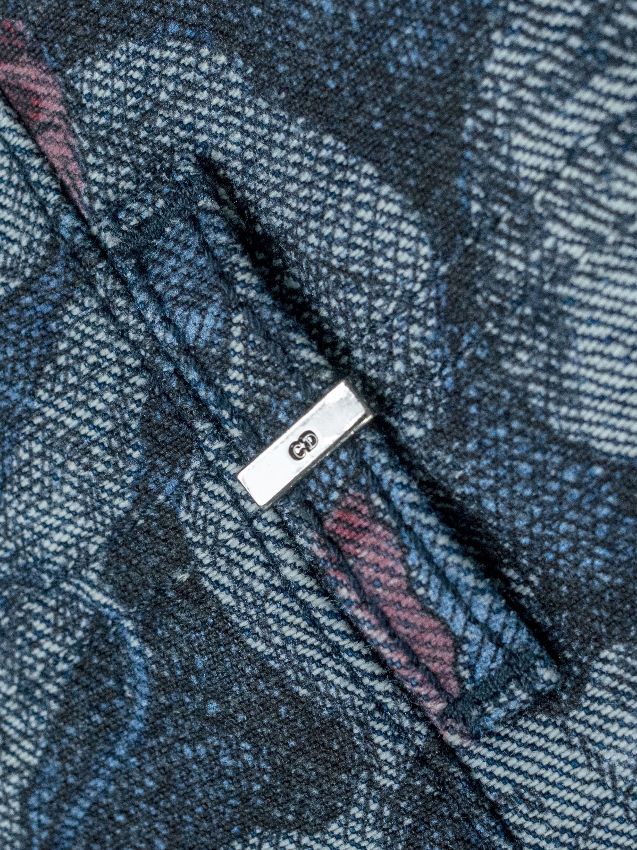Dior Christian Dior Blue Overall Botanical Printed Denim Shorts Size 25" / US 0 / IT 36 - 5 Thumbnail