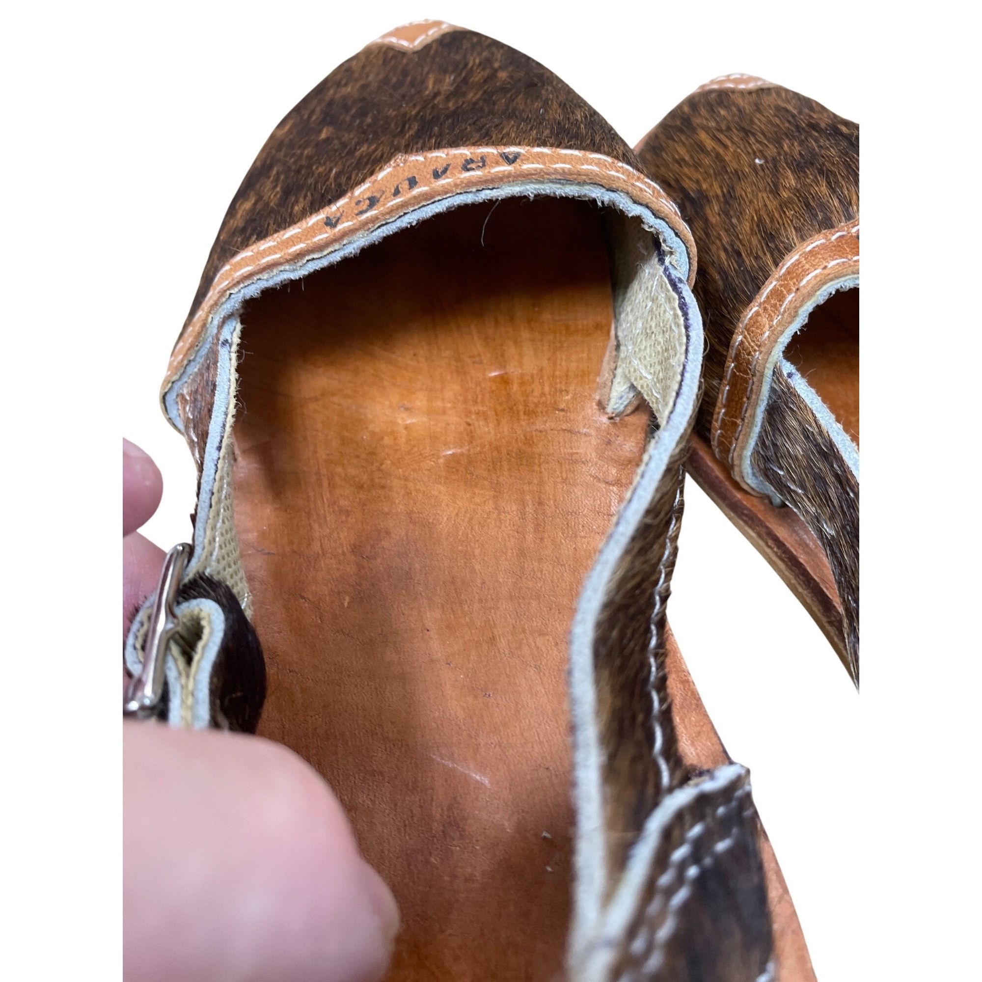 Other Arauca Cowhide hurache wms brown handmade leather sandals Sz Size US 5.5 / IT 35.5 - 6 Thumbnail