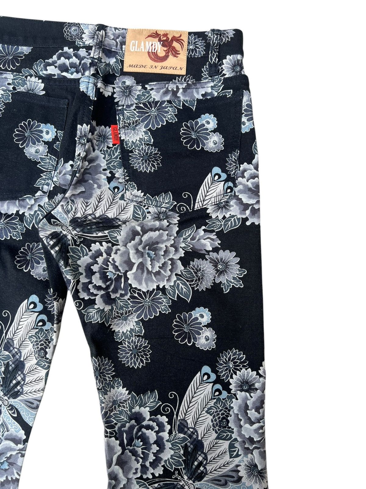 5351 POUR LES HOMMES Vintage GLAMDY Japan All Printed Bootcut Jeans Flare Size US 29 - 15 Thumbnail