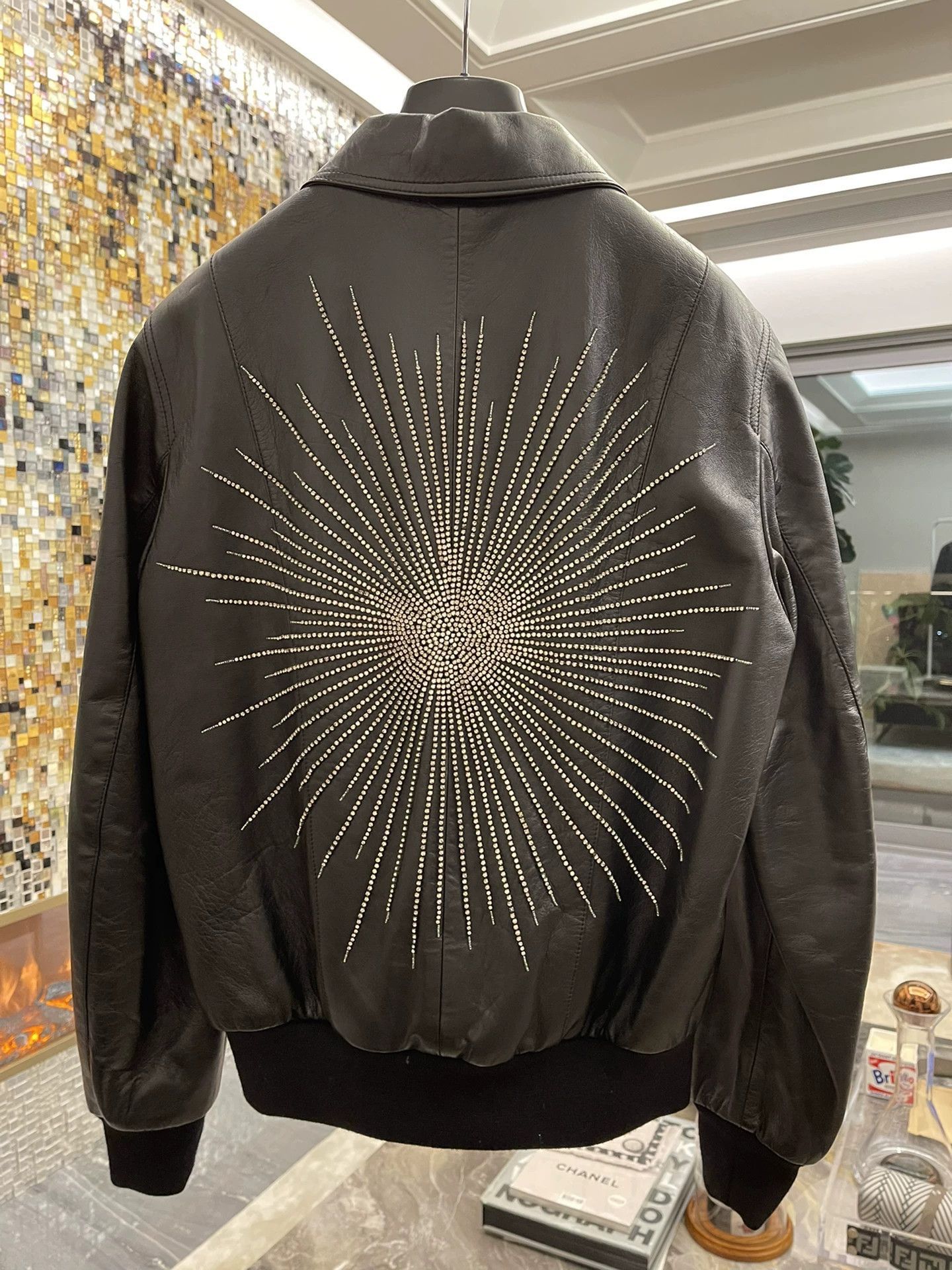 Saint Laurent Paris Saint Laurent Paris Back rhinestone leather jacket-2505 Size US M / EU 48-50 / 2 - 1 Thumbnail
