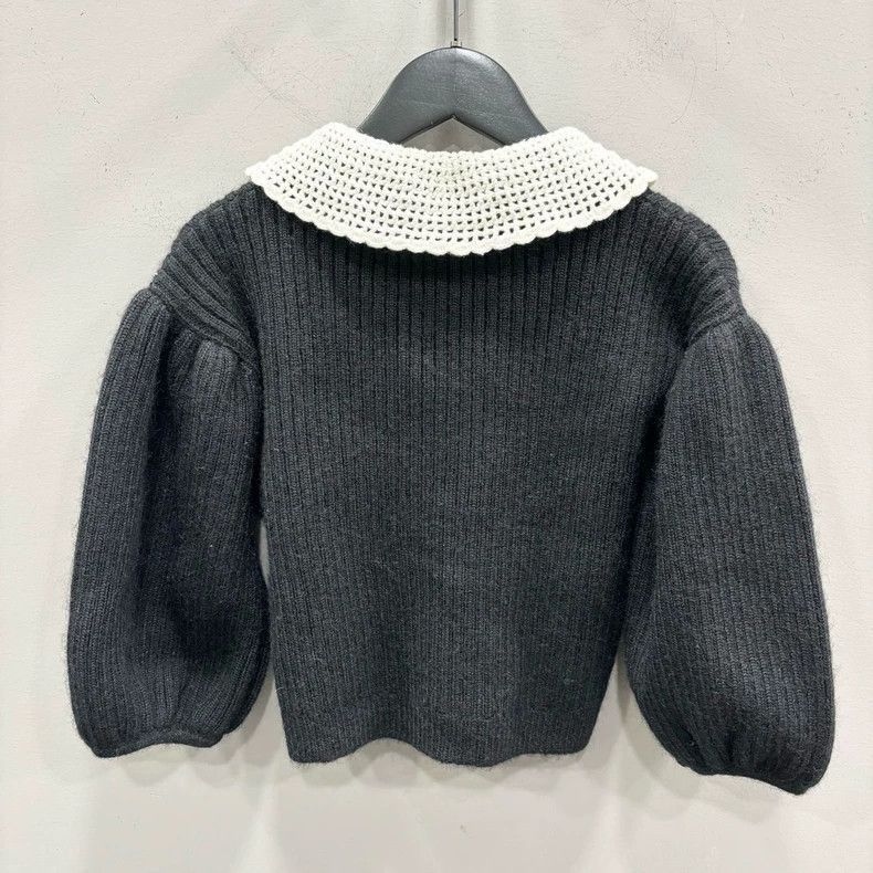 Prada Miumiu Puff Sleeve Knit Crop Top -2505 Size S / US 4 / IT 40 - 2 Thumbnail