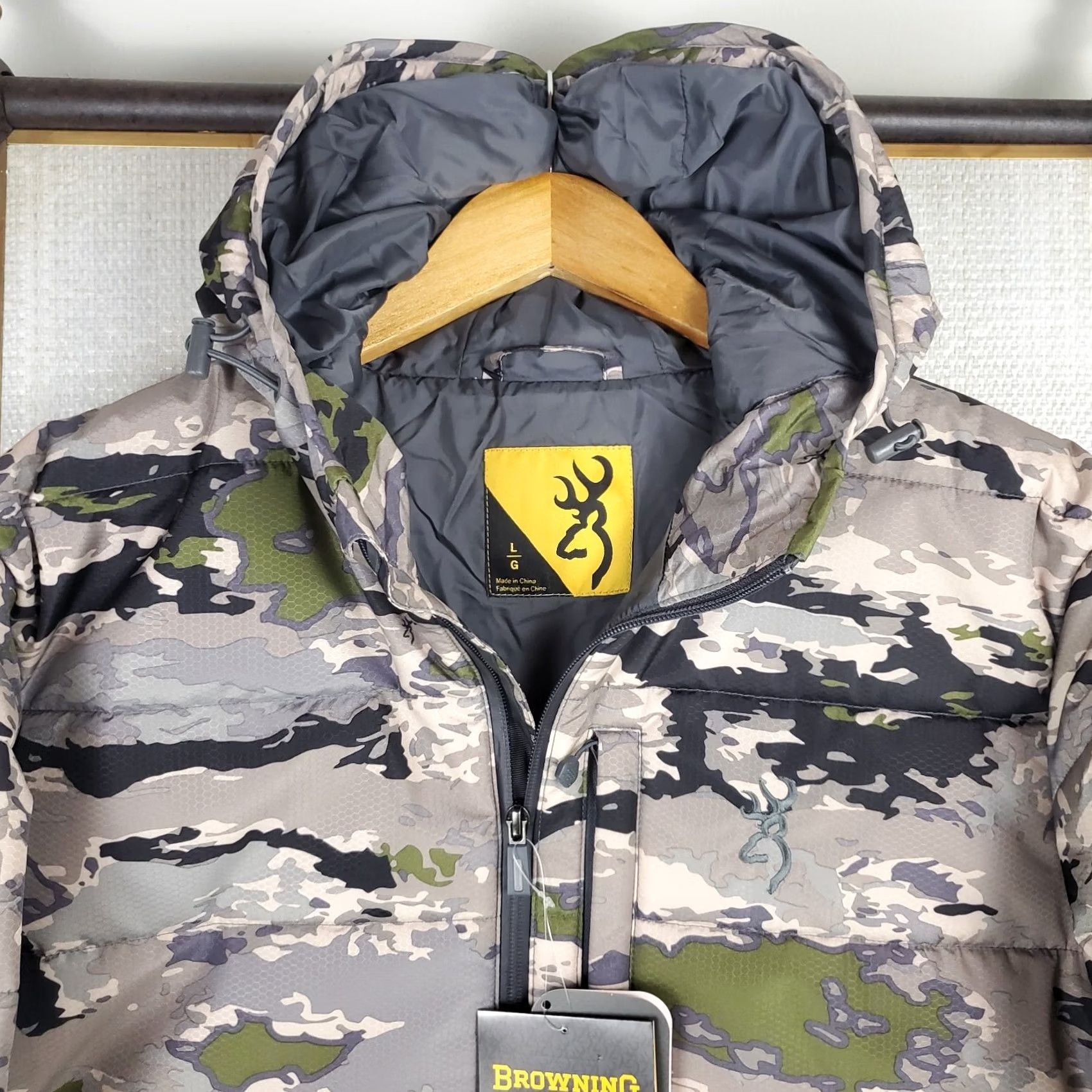 Vintage Browning Mens Full Zip Hooded Ovix Camouflage Primaloft Silver Insulated Jacket Training Weather Wear Jacket Size US L / EU 52-54 / 3 - 3 Thumbnail