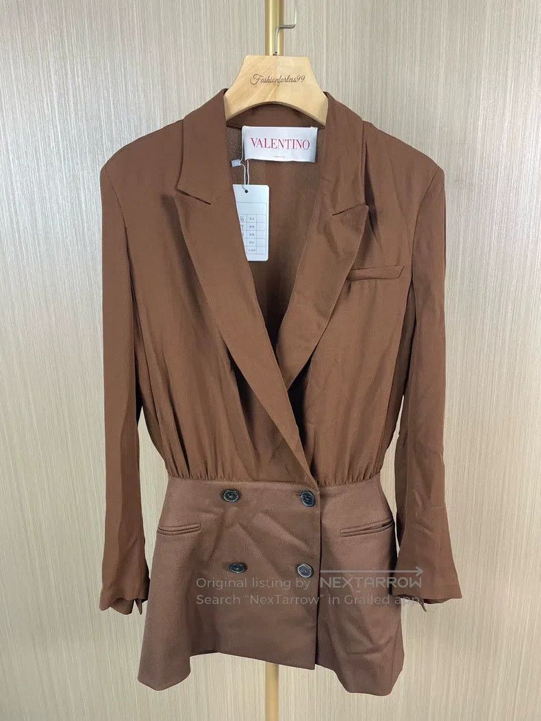 Valentino Valentino Brown mulberry silk double-breasted dress Size XS / US 0-2 / IT 36-38 - 1 Thumbnail
