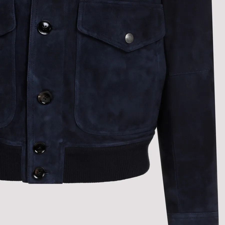 Tom Ford o1w1db10225 LBS042 Suede Jacket in Navy Blue Size US S / EU 44-46 / 1 - 3 Thumbnail