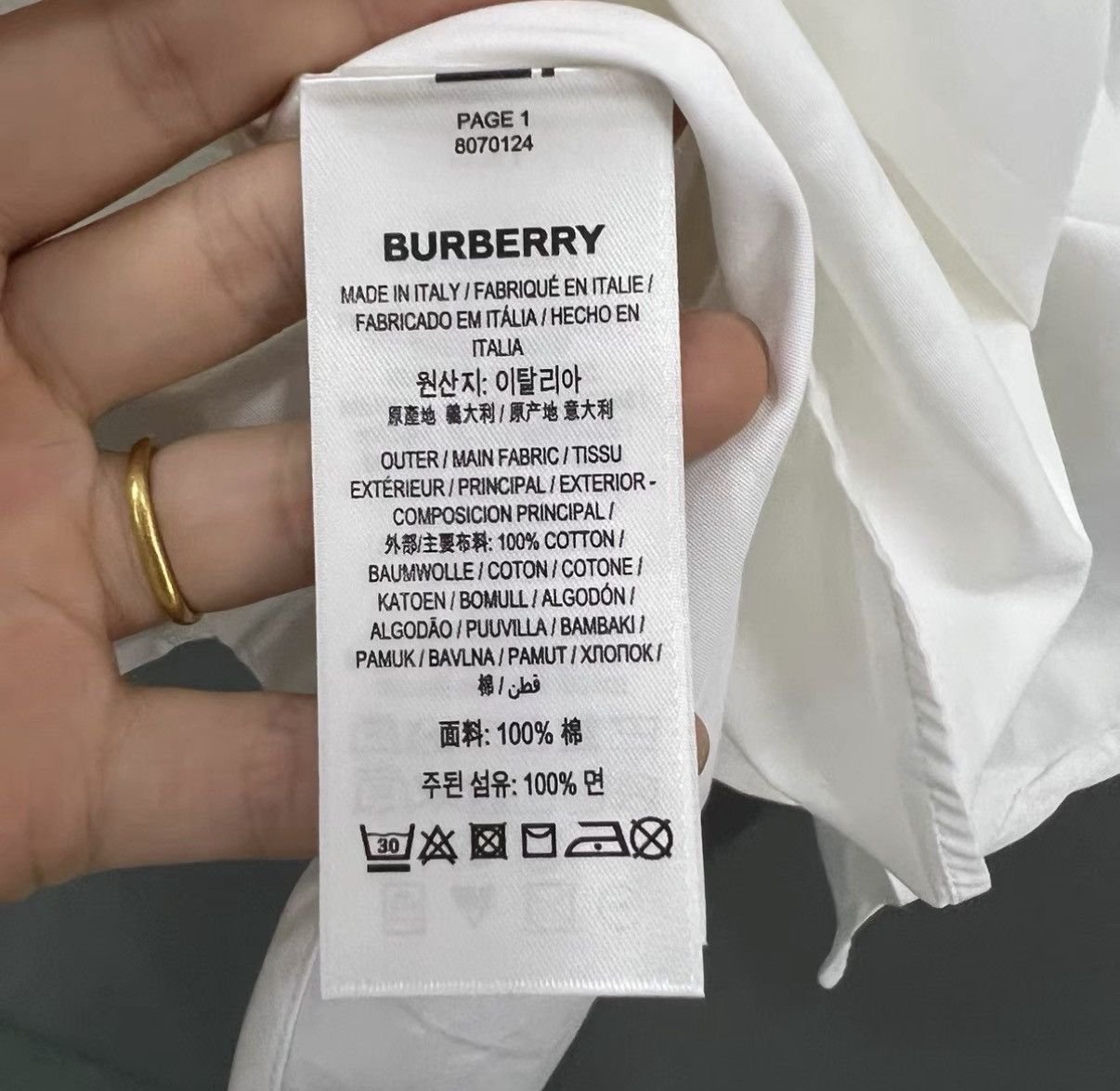 Burberry Burberry White Spliced Pocket Shirt J41 Size US M / EU 48-50 / 2 - 3 Thumbnail