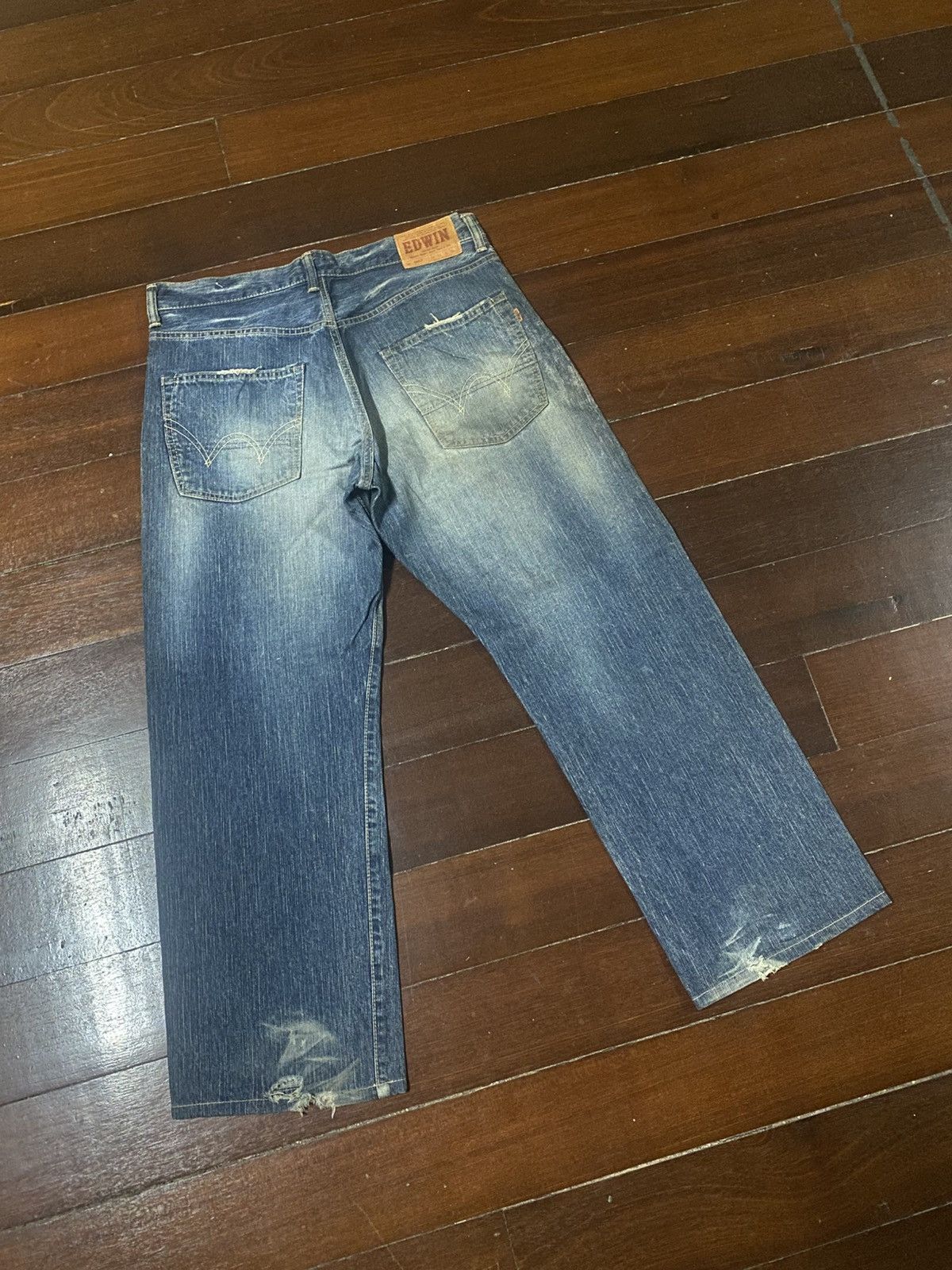 Edwin Vintage Edwin 505z Selvedge Faded Wash mud wash Baggy Jeans Size US 36 / EU 52 - 19 Thumbnail