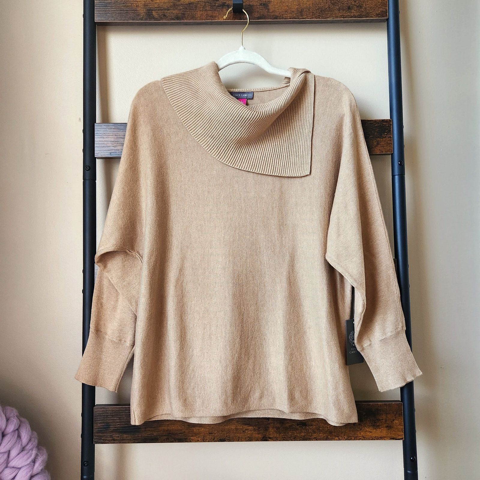 Vince Camuto Vince Camuto Women Fold-Over Neck Casual Sweater Size S Size S / US 4 / IT 40 - 2 Thumbnail