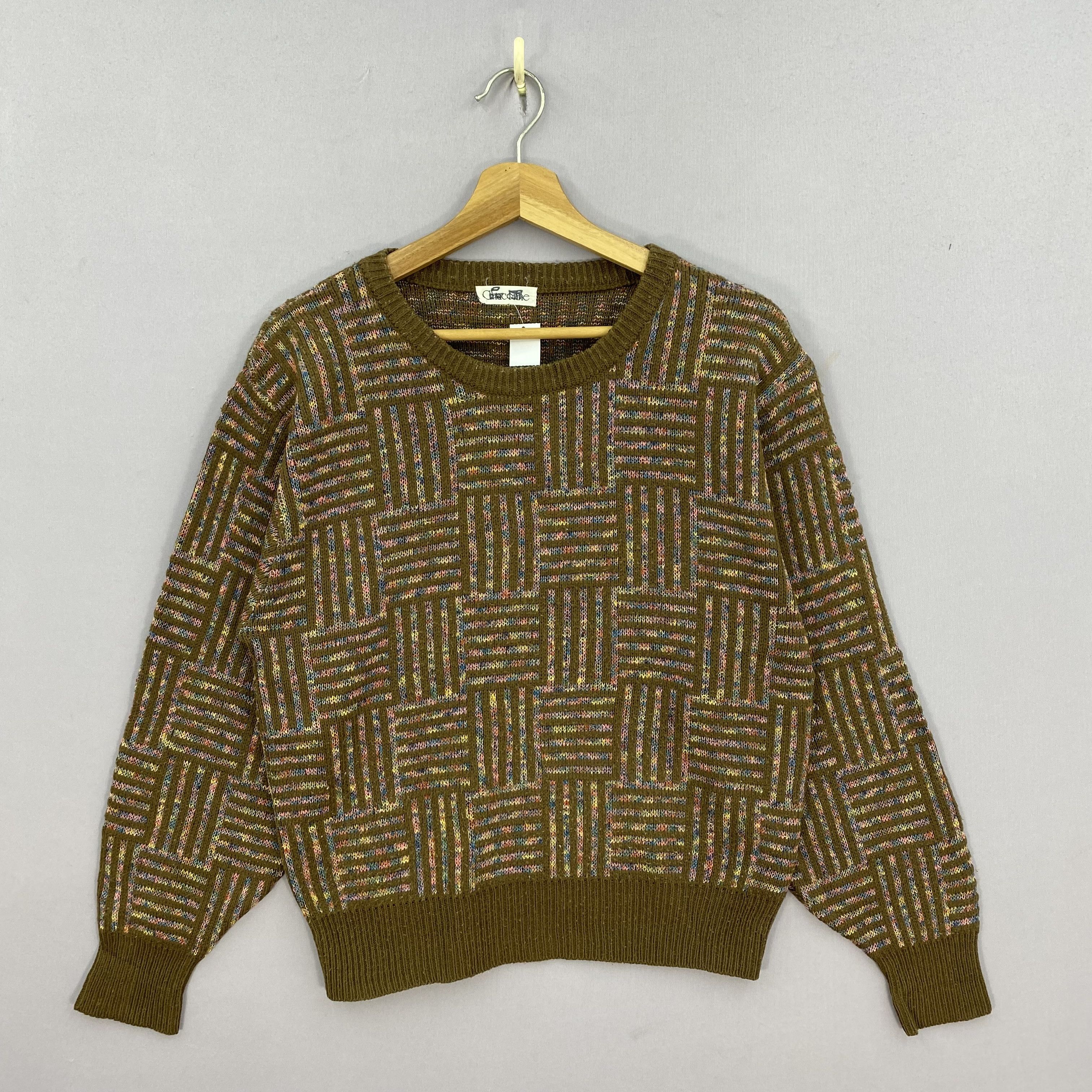 Vintage Vintage 90s Chaconne Knitted Jumper Checkered Sweatshirt Size US S / EU 44-46 / 1 - 2 Thumbnail