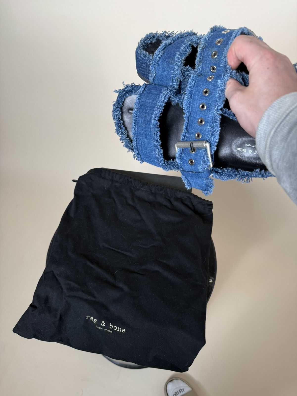 Rag & Bone Women’s Rag & Bone Evin Denim Platform Slides SZ 6 Size US 6 / IT 36 - 7 Thumbnail