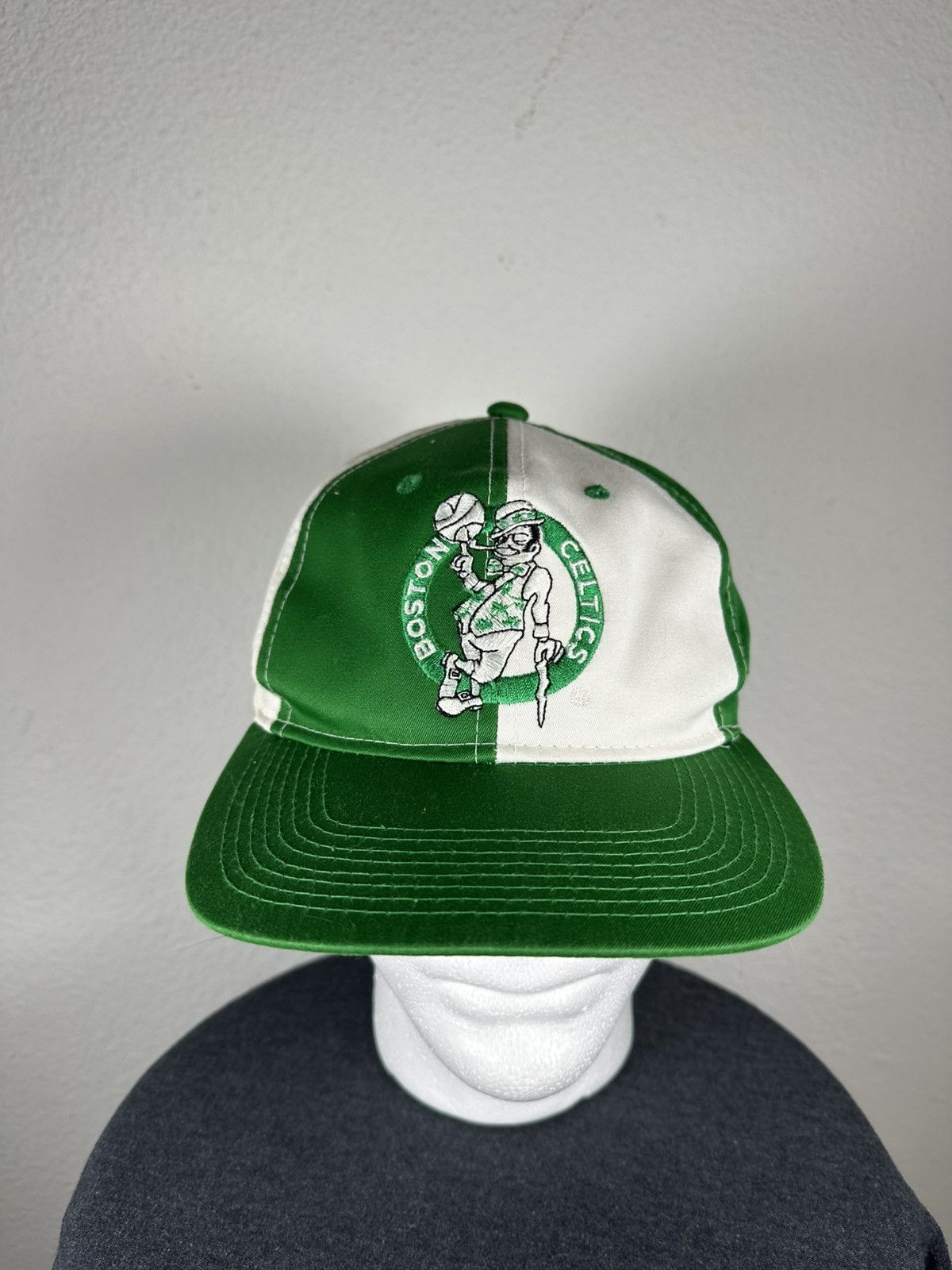 NBA Rare 90s Boston Celtics color block hat Size ONE SIZE - 2 Thumbnail