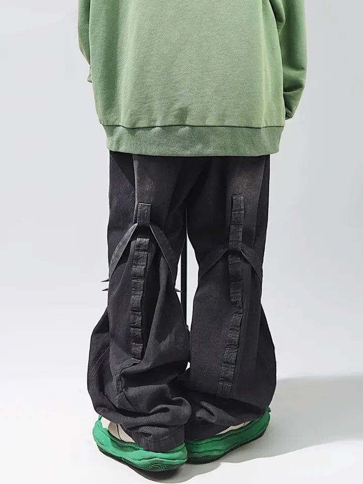 Japanese Brand × Vintage Vintage Hip Hop Denim Trousers Male Oversize Flare Pants Size US 32 / EU 48 - 2 Thumbnail