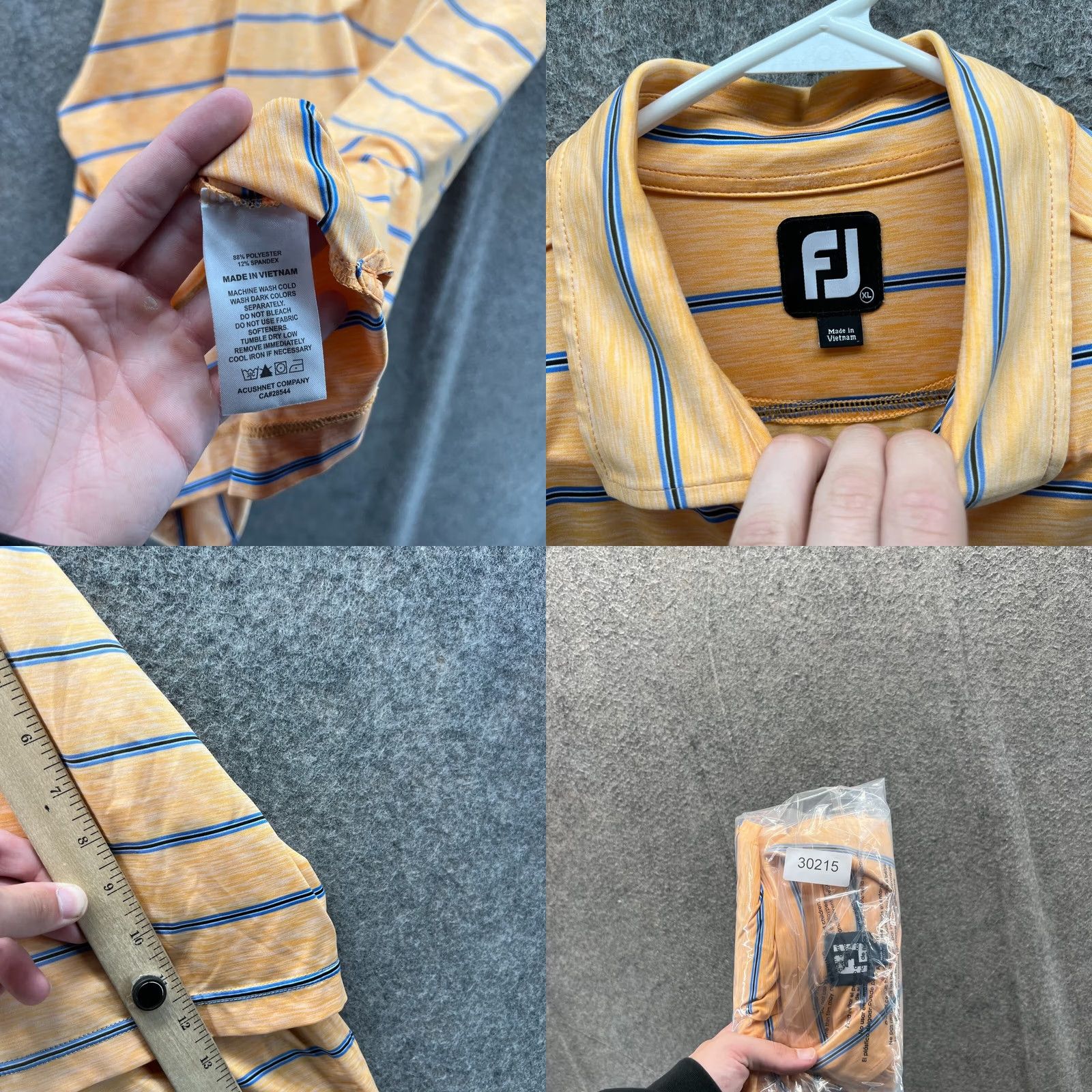 Footjoy FootJoy Polo Shirt Mens XL Yellow Blue Stripes Preppy Knit Golf Golfer Stretch Shirt Jacket? Size US XL / EU 56 / 4 - 8 Thumbnail