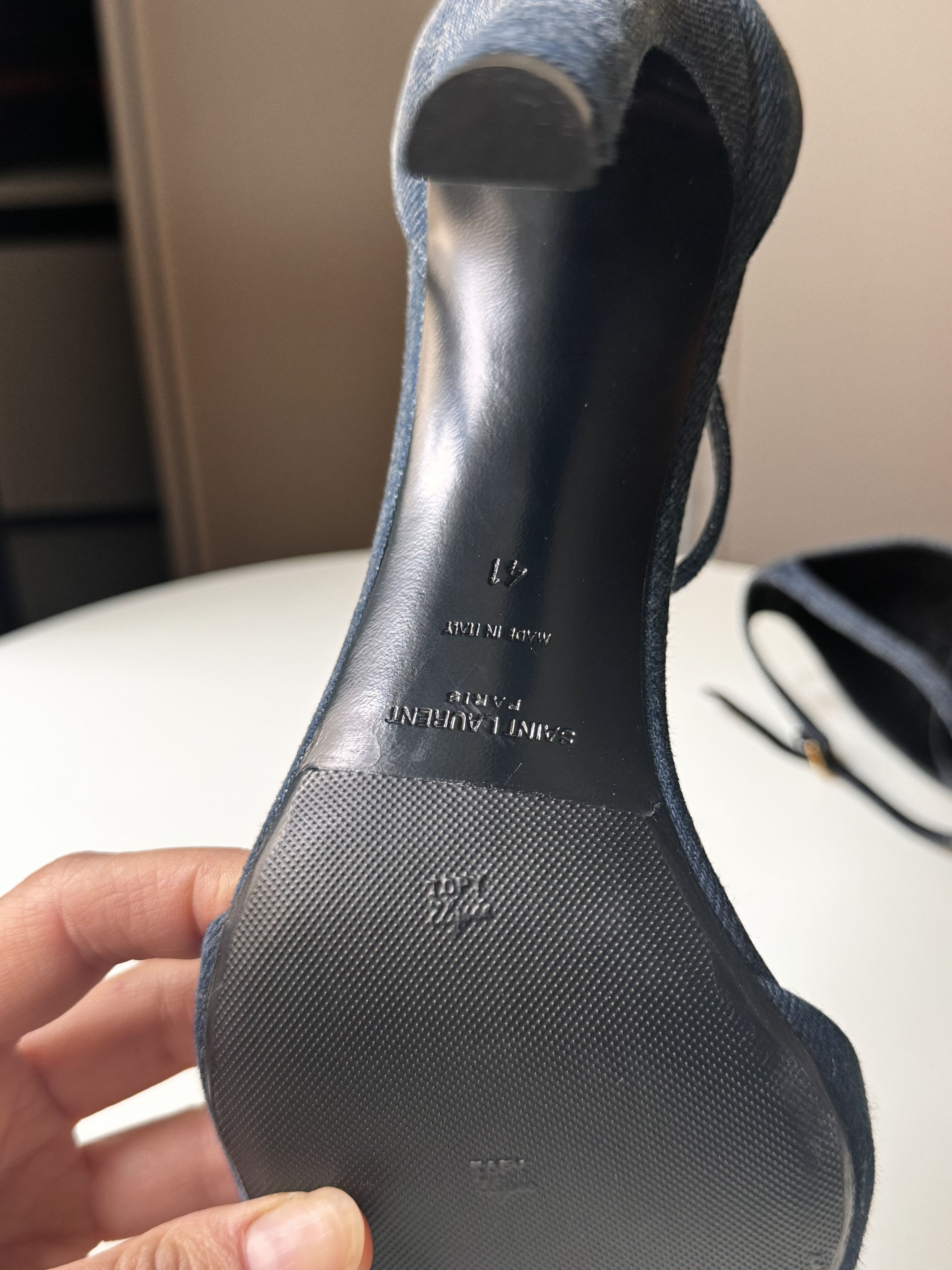 Saint Laurent Paris Denim high-heeled strappy sandals Saint Laurent Size US 11 / IT 41 - 7 Thumbnail