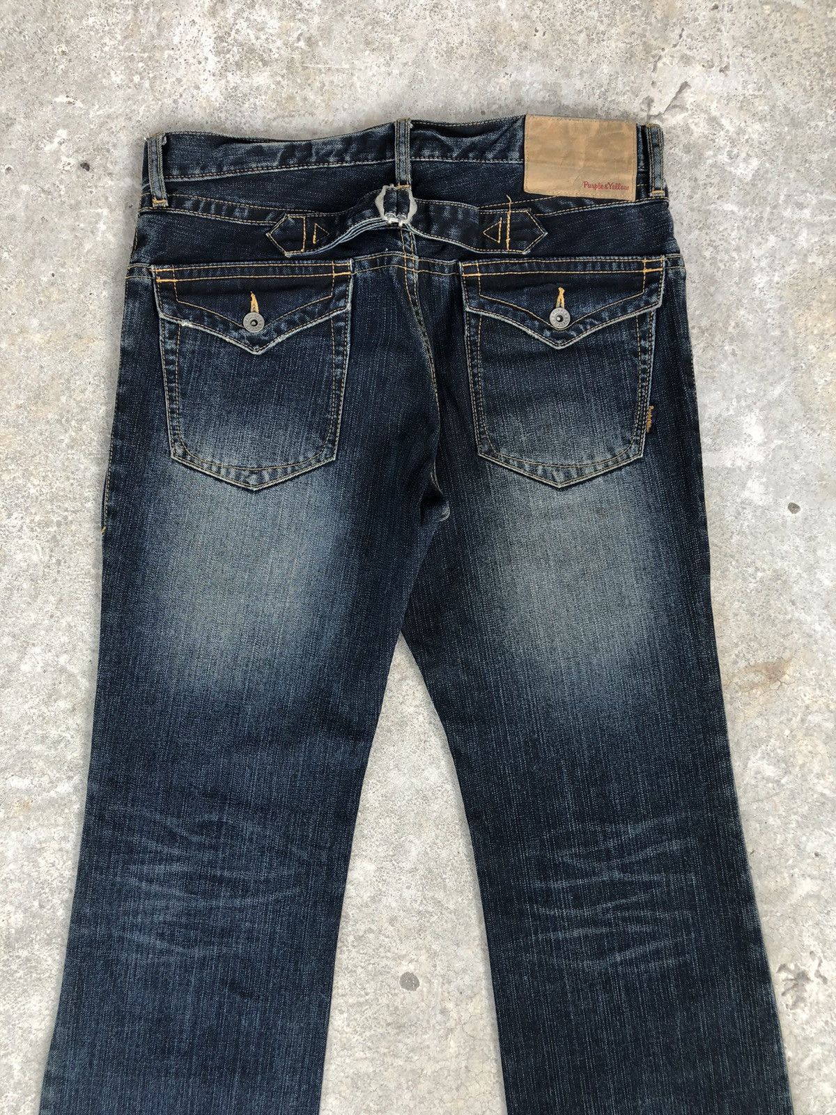Who Decides War Japanese Purple&Yellow Flared Jeans Distressed Jeans Size US 32 / EU 48 - 8 Thumbnail