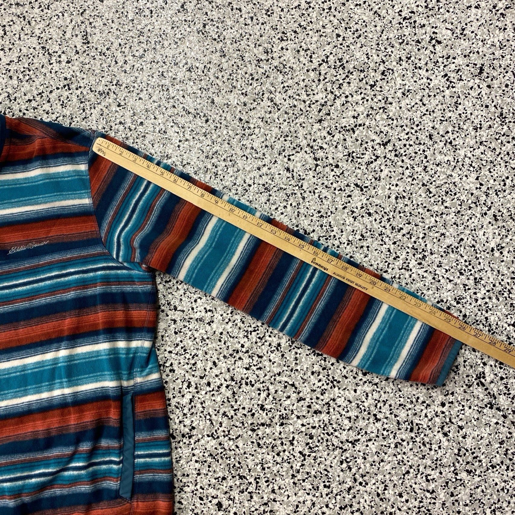 Eddie Bauer Eddie Bauer Sweater Mens L Striped Fleece 1/4 Button Pullover Blue Size US L / EU 52-54 / 3 - 4 Thumbnail