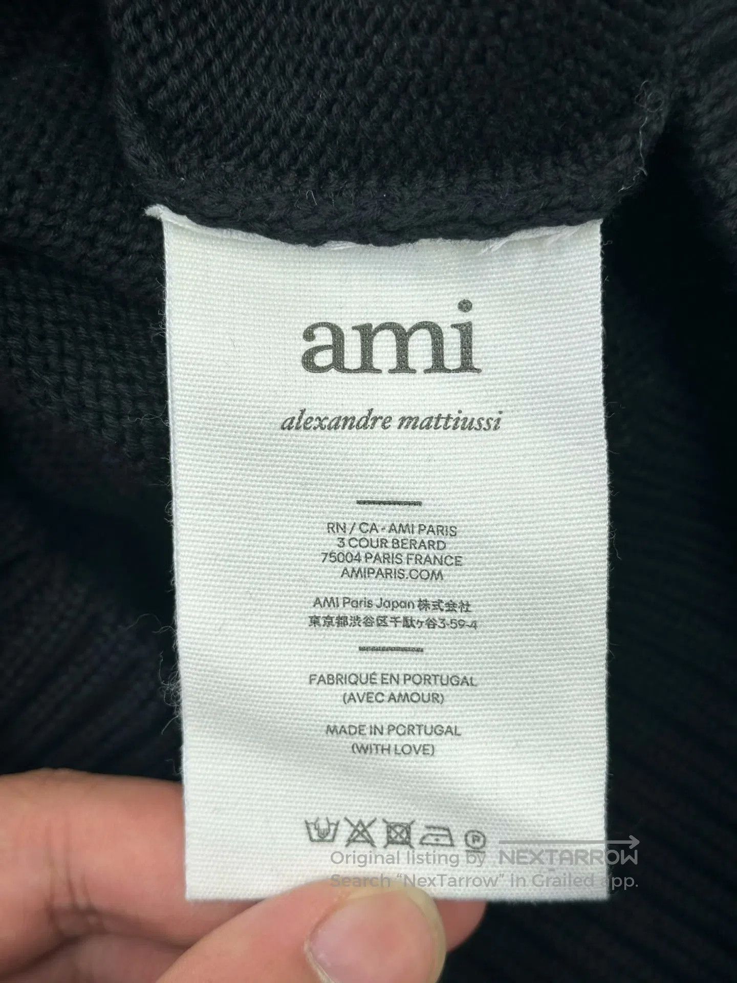AMI Ami Black Classic Embroidered Heart Knit Cardigan Jacket| Size M / US 6-8 / IT 42-44 - 4 Thumbnail