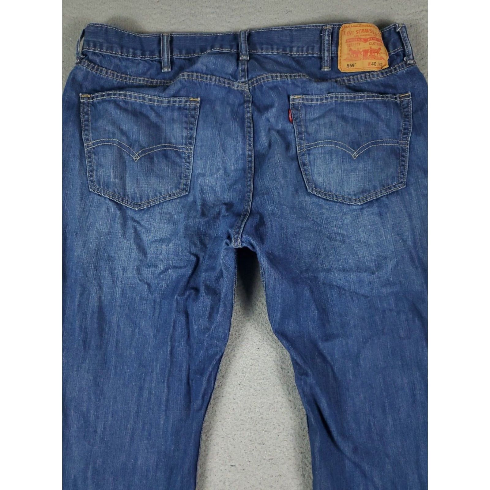 Levi's Levis 559 Relaxed Straight Leg Mens Jeans Blue 40x32 XL Extra Large Denim Pants Size US 40 / EU 56 - 7 Thumbnail