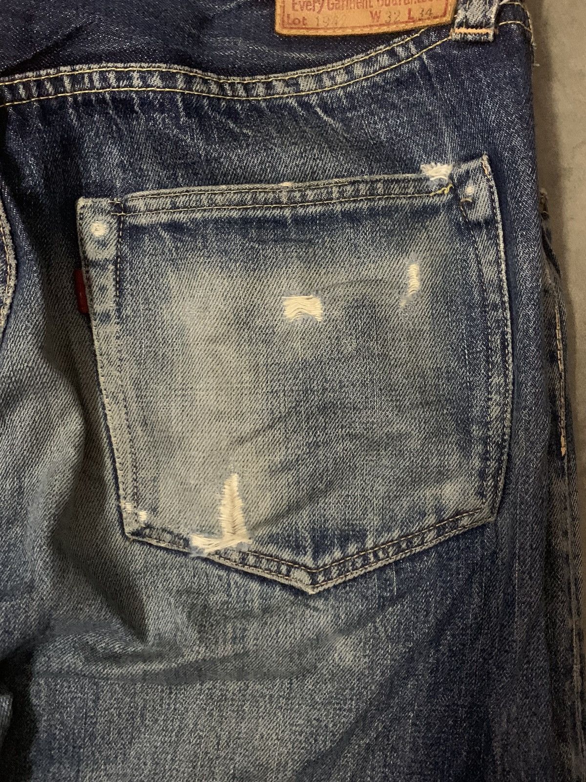 Japanese Brand × Sugar Cane Vintage Sugar Cane Selvedge Flare Distress Denim Jeans Size US 32 / EU 48 - 5 Thumbnail