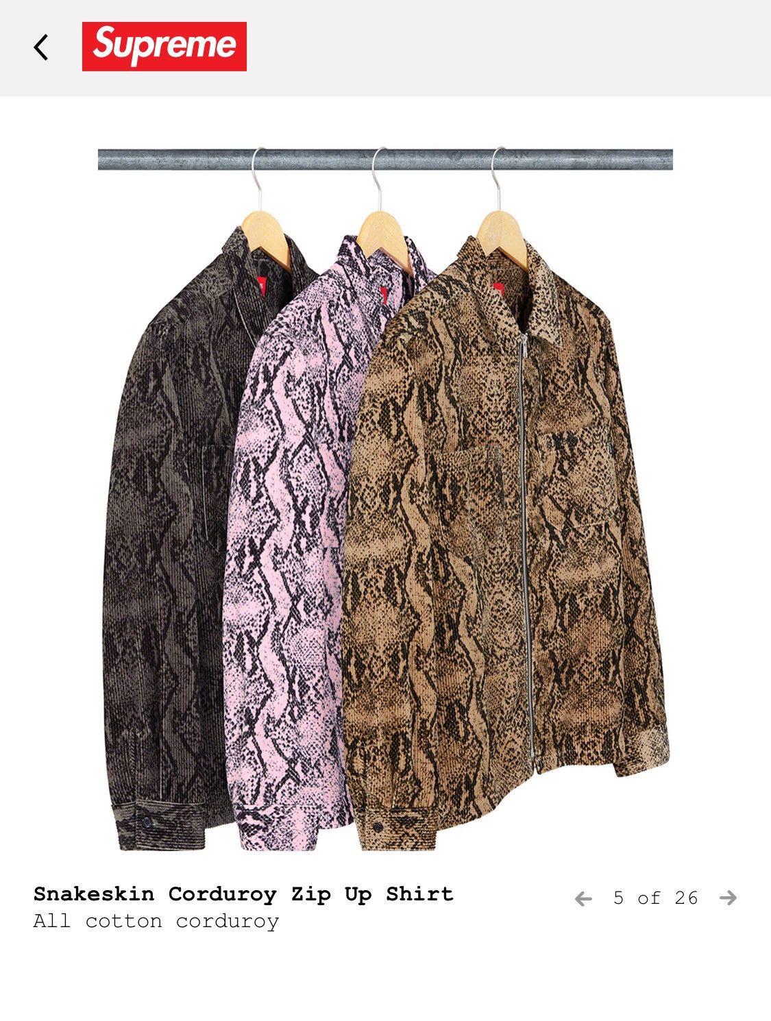 Supreme Supreme FW20 snake skin zip jacket Size US L / EU 52-54 / 3 - 2 Thumbnail