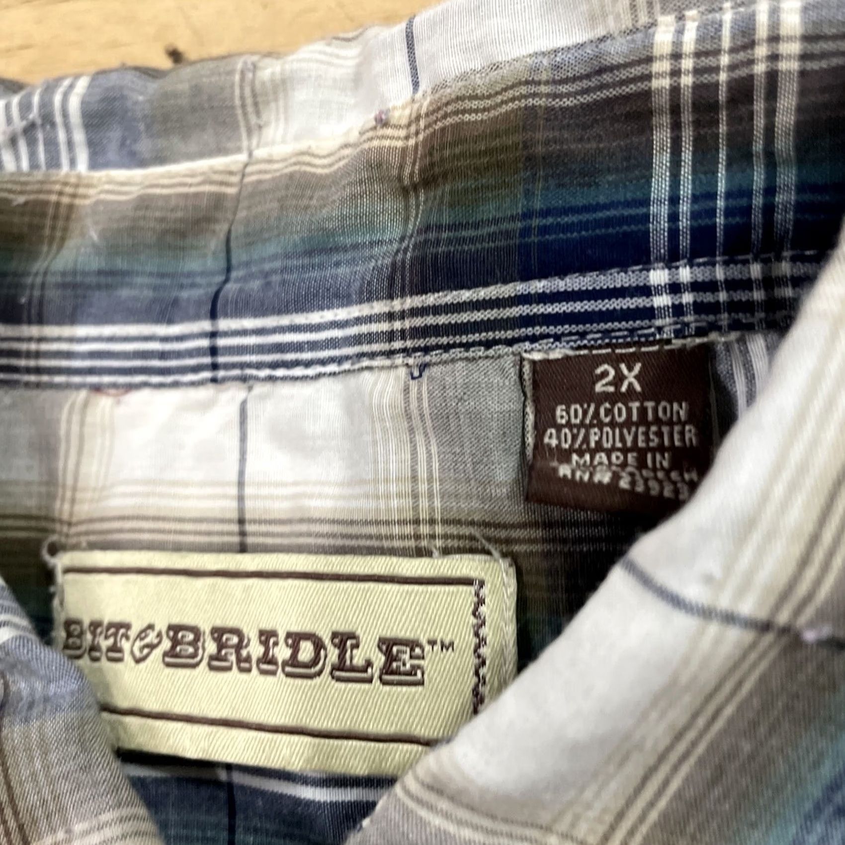 Vintage BIT & BRIDLE Pearl Snap Western Shirt Men 2X Vtg Cowbow WorkWear Brushpopper 2XL Size US XXL / EU 58 / 5 - 6 Thumbnail