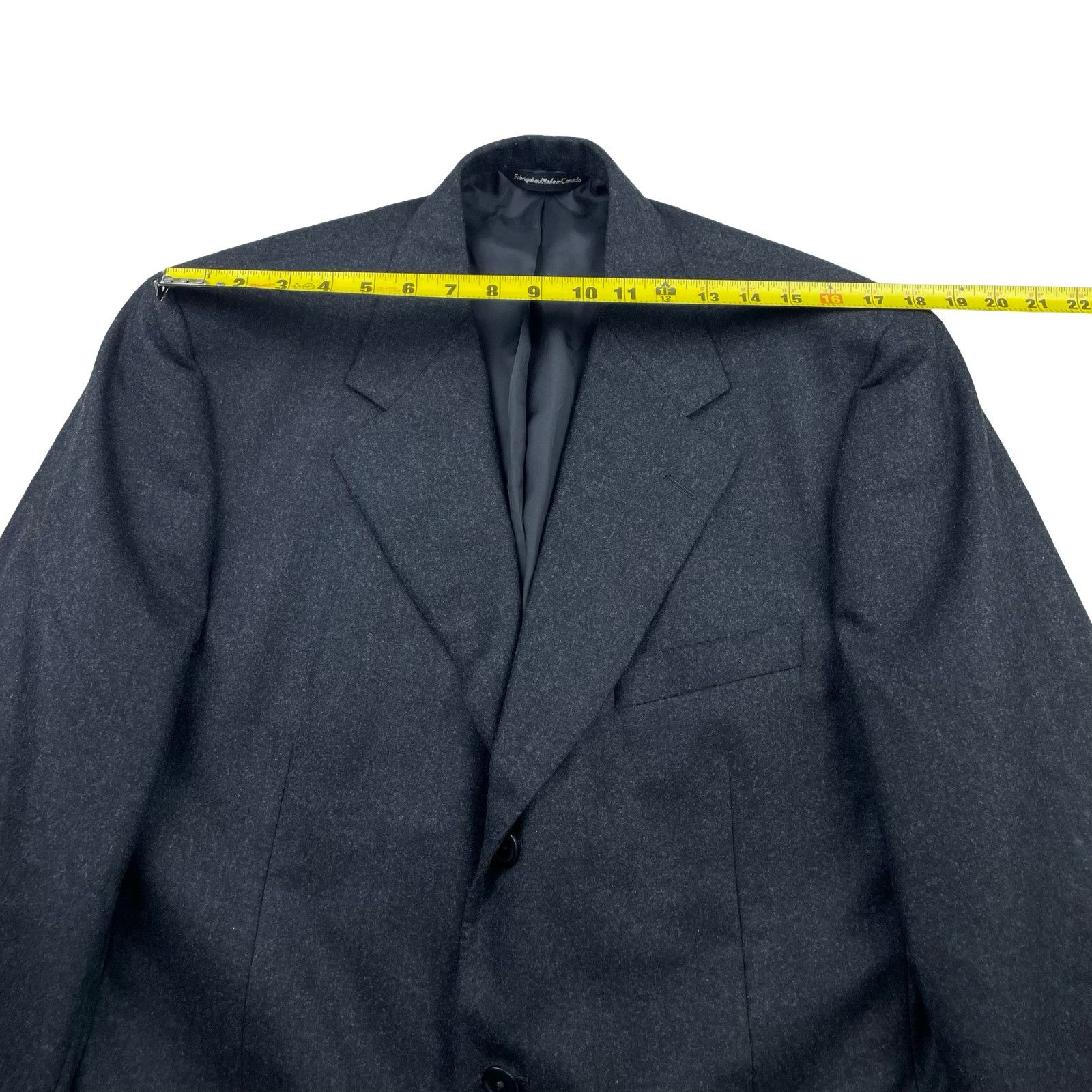 Samuelsohn Samuelsohn Men’s Flannel Wool 2-Button Suit Charcoal Gray • Size 42R - 11 Thumbnail