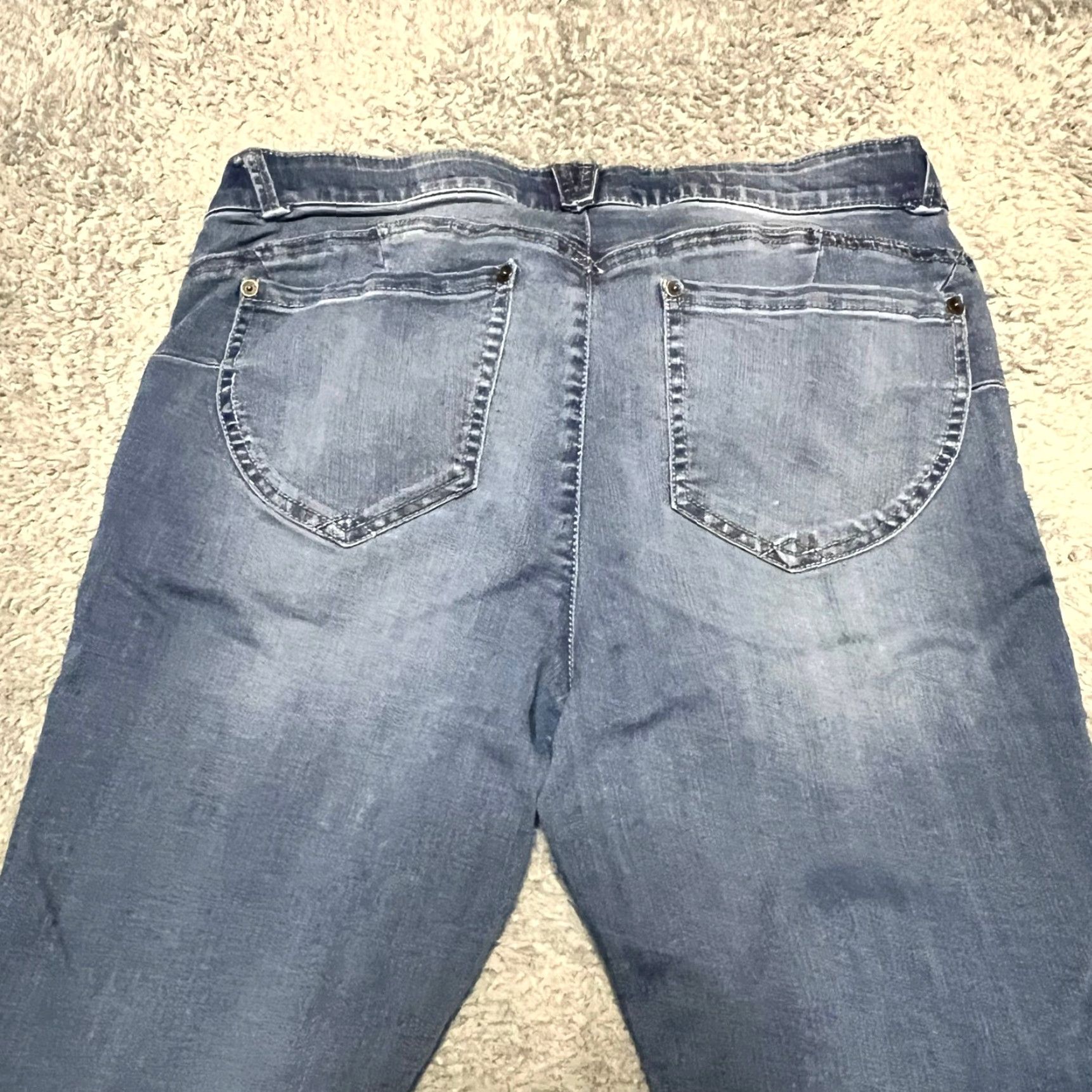 Vintage Democracy Jeans Womens Cropped Stretch Blue Denim Pants 14 (34x25) Plus Blue Denim Pants Womens Mens? Size 38" / US 16 / IT 52 - 4 Thumbnail